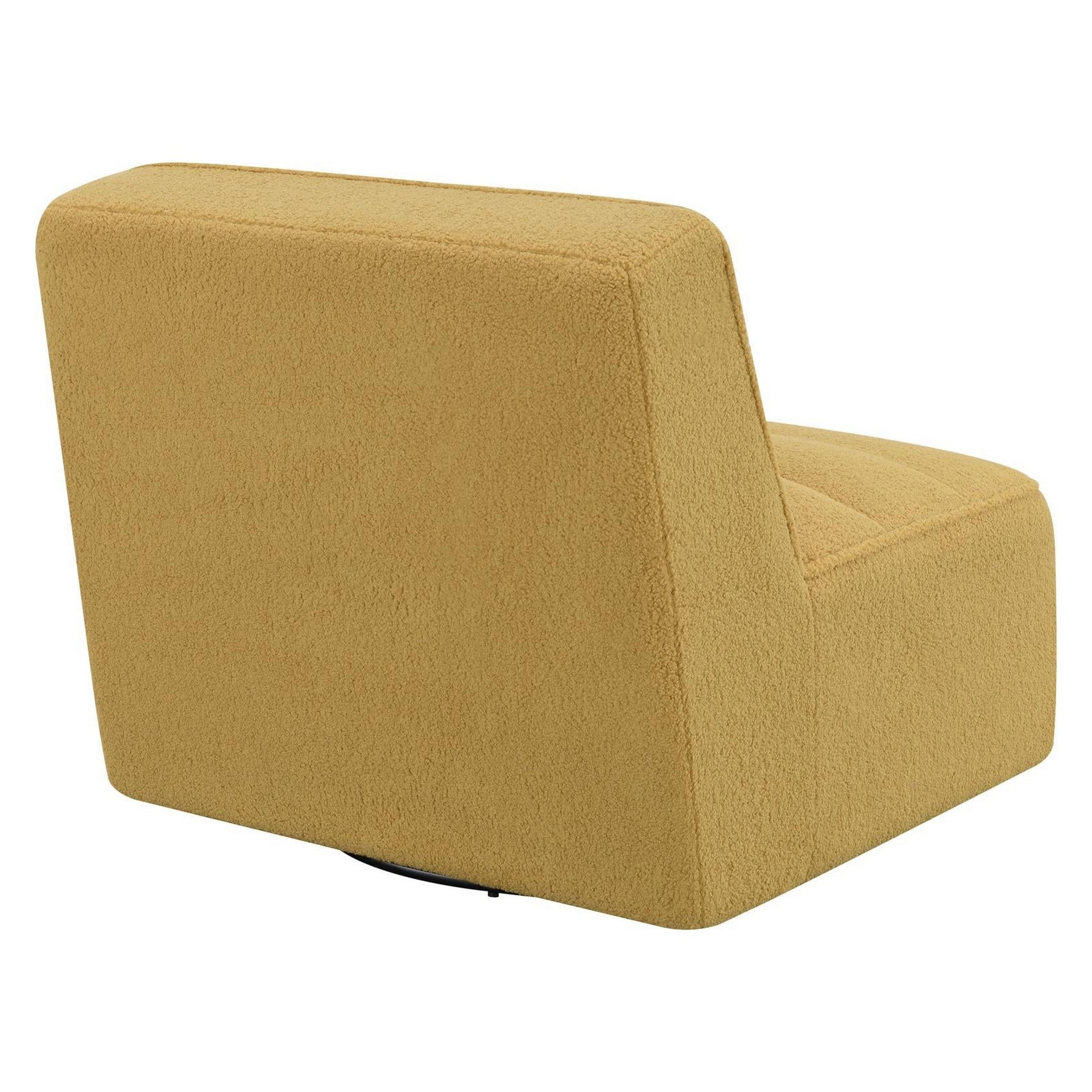 Cobie Upholstered Swivel Armless Chair Mustard 905724