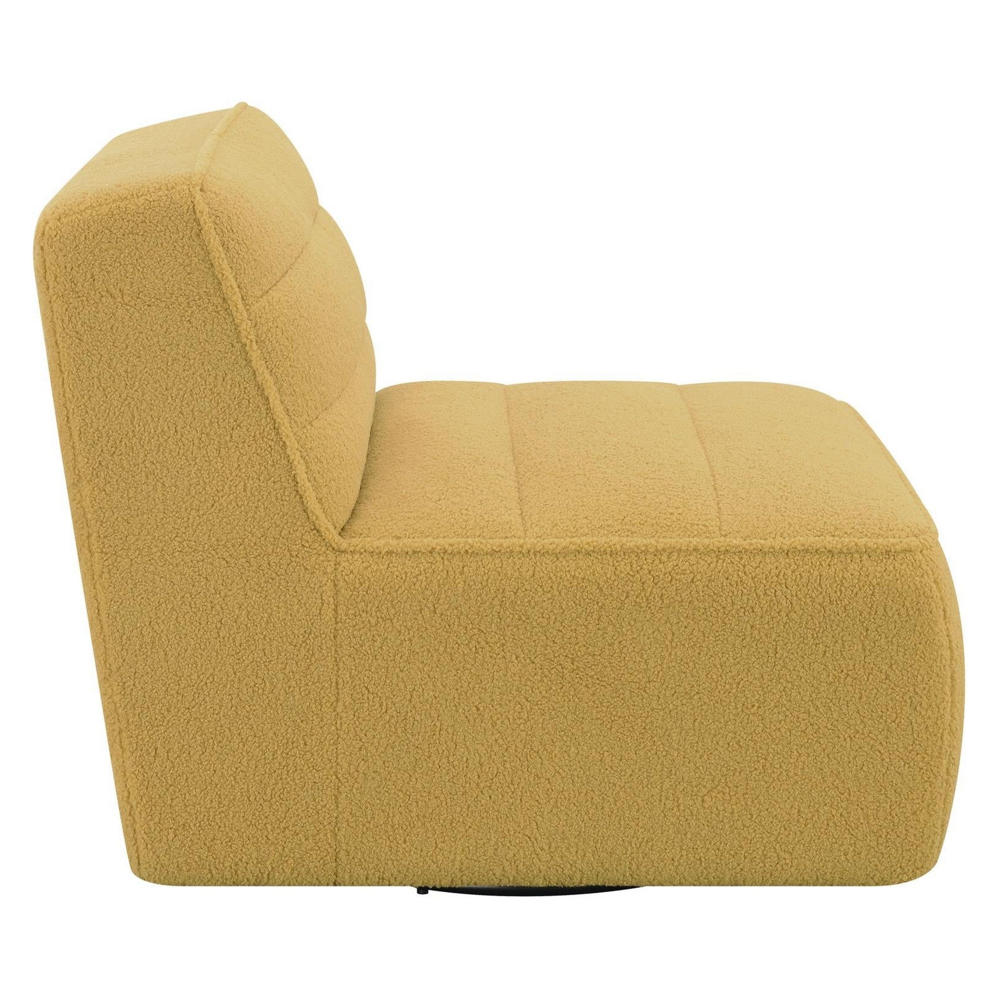 Cobie Upholstered Swivel Armless Chair Mustard 905724