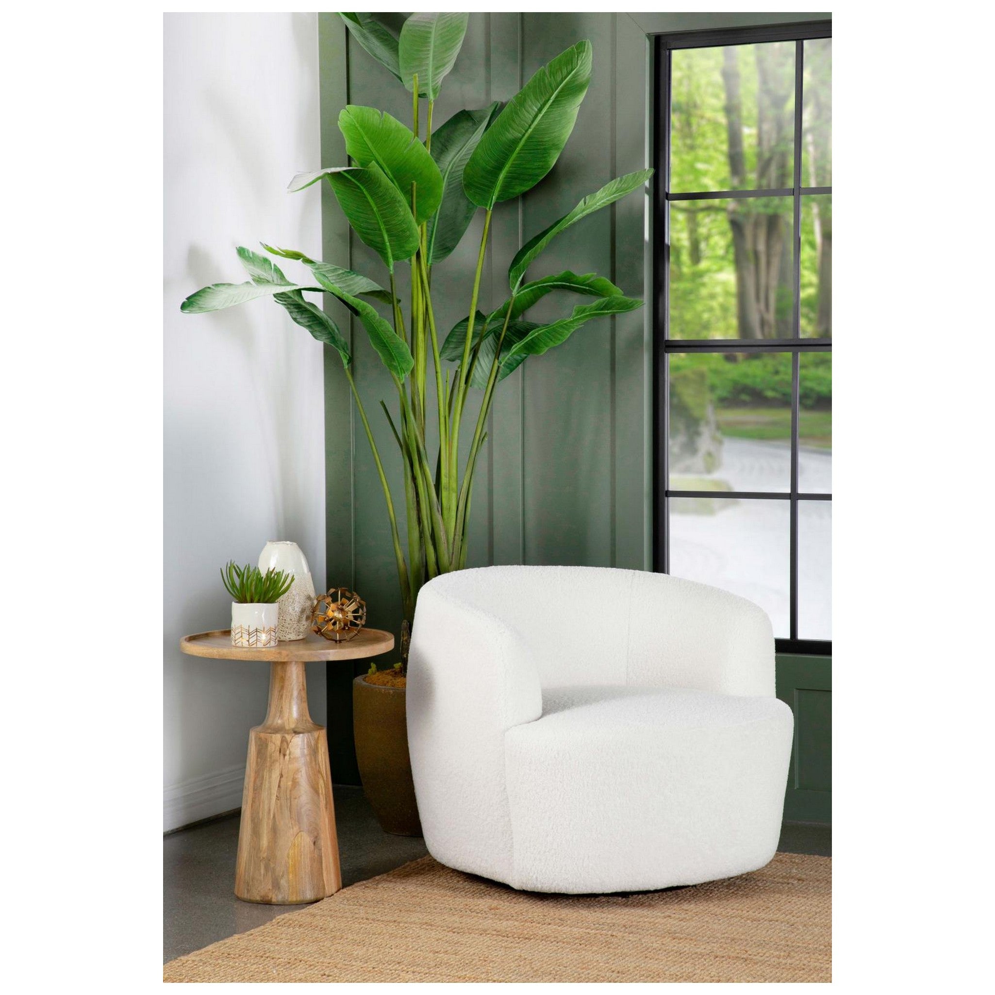 Hudson Upholstered Swivel Chair Natural 905726