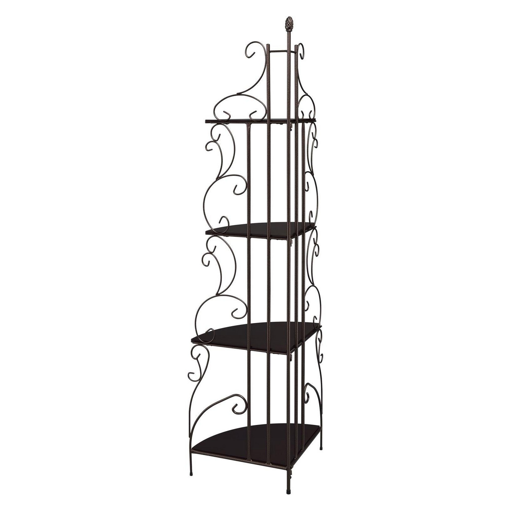 Poppy 4-shelf Corner Bookcase Cappuccino and Copper 910038