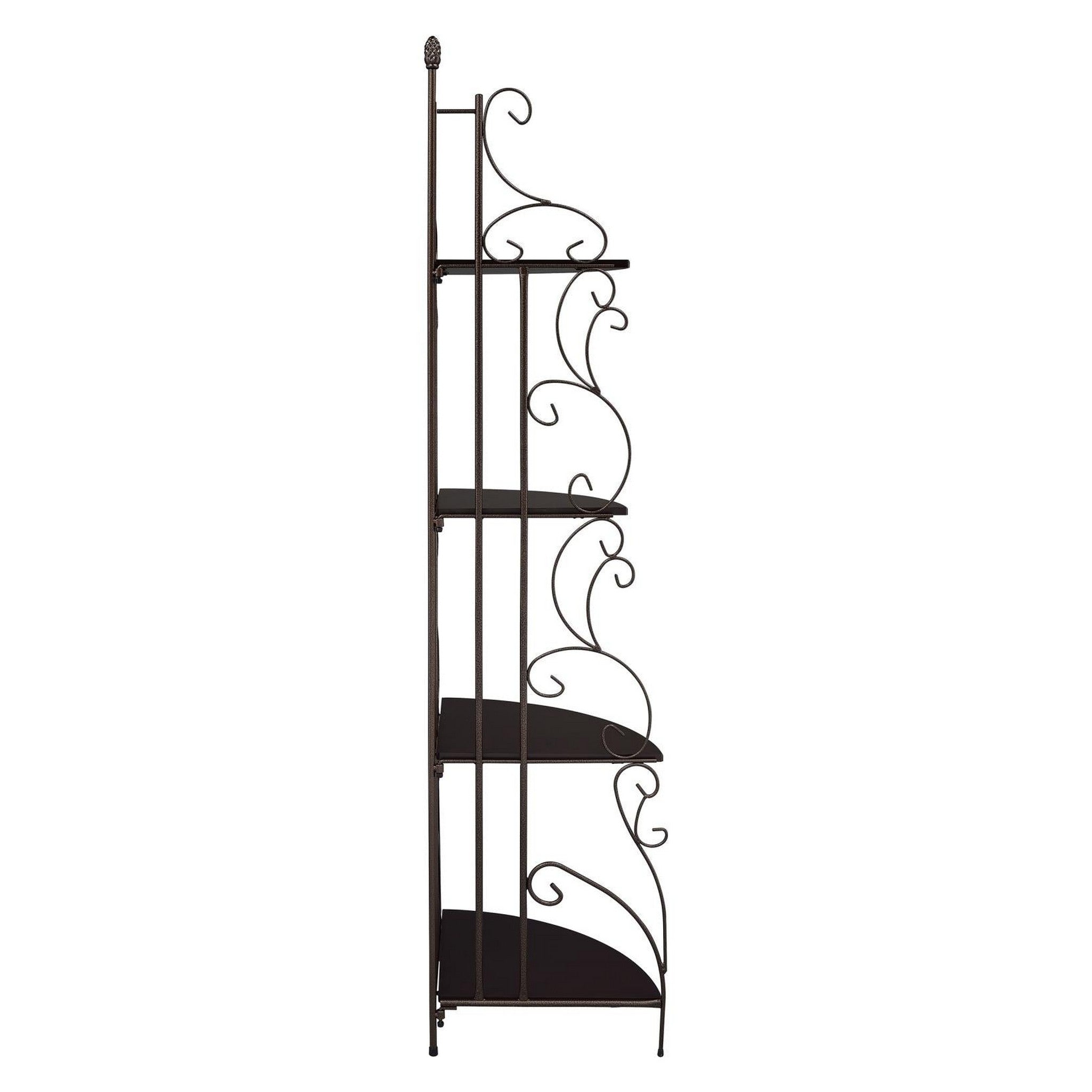Poppy 4-shelf Corner Bookcase Cappuccino and Copper 910038