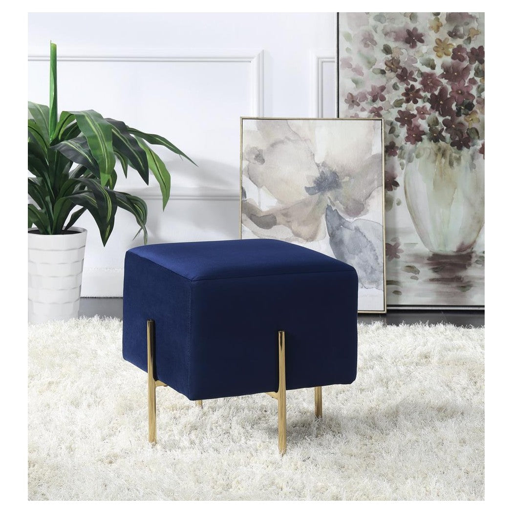 Square Upholstered Ottoman Blue 910230
