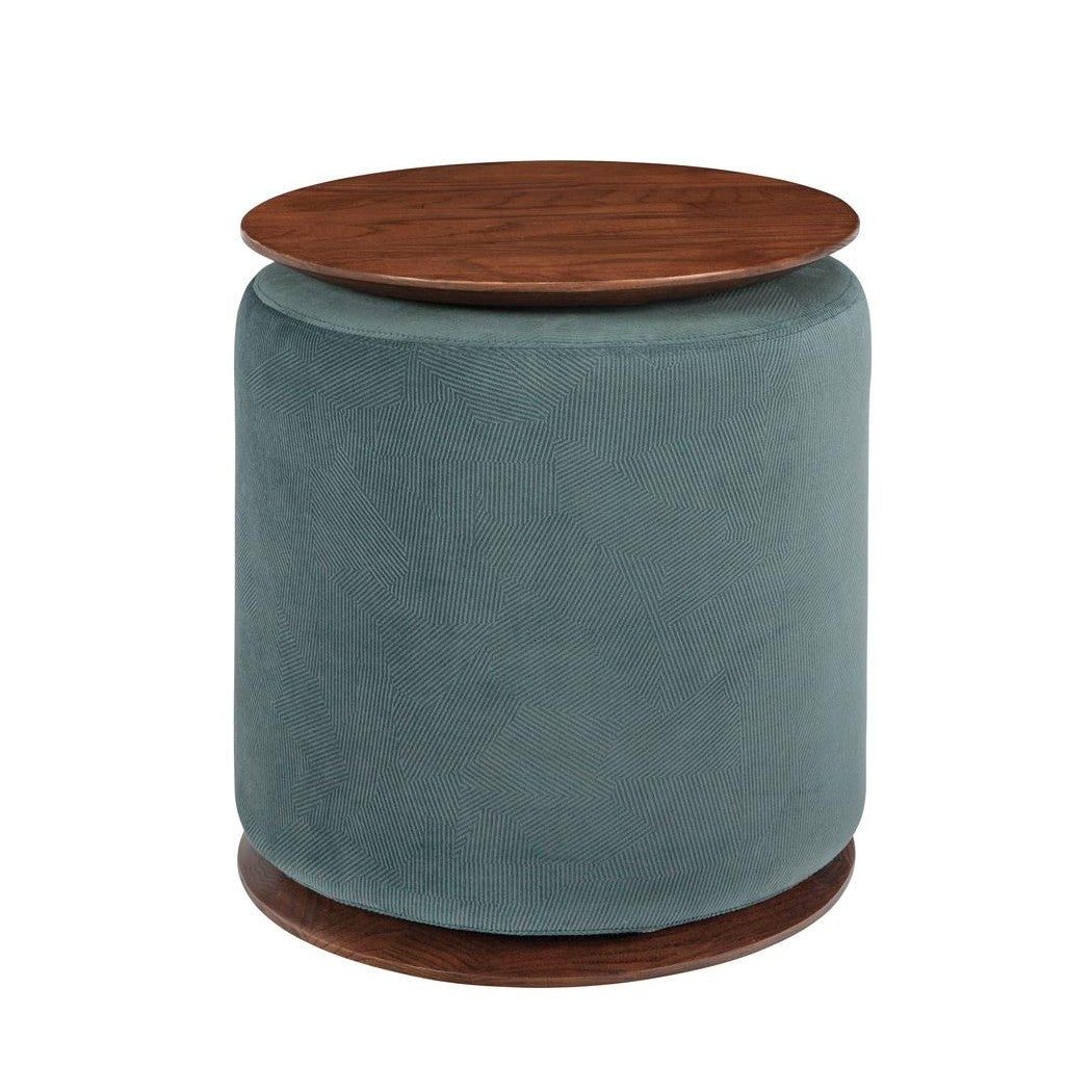 Seanna Accent Table with Round Ottoman Teal and Walnut 914115