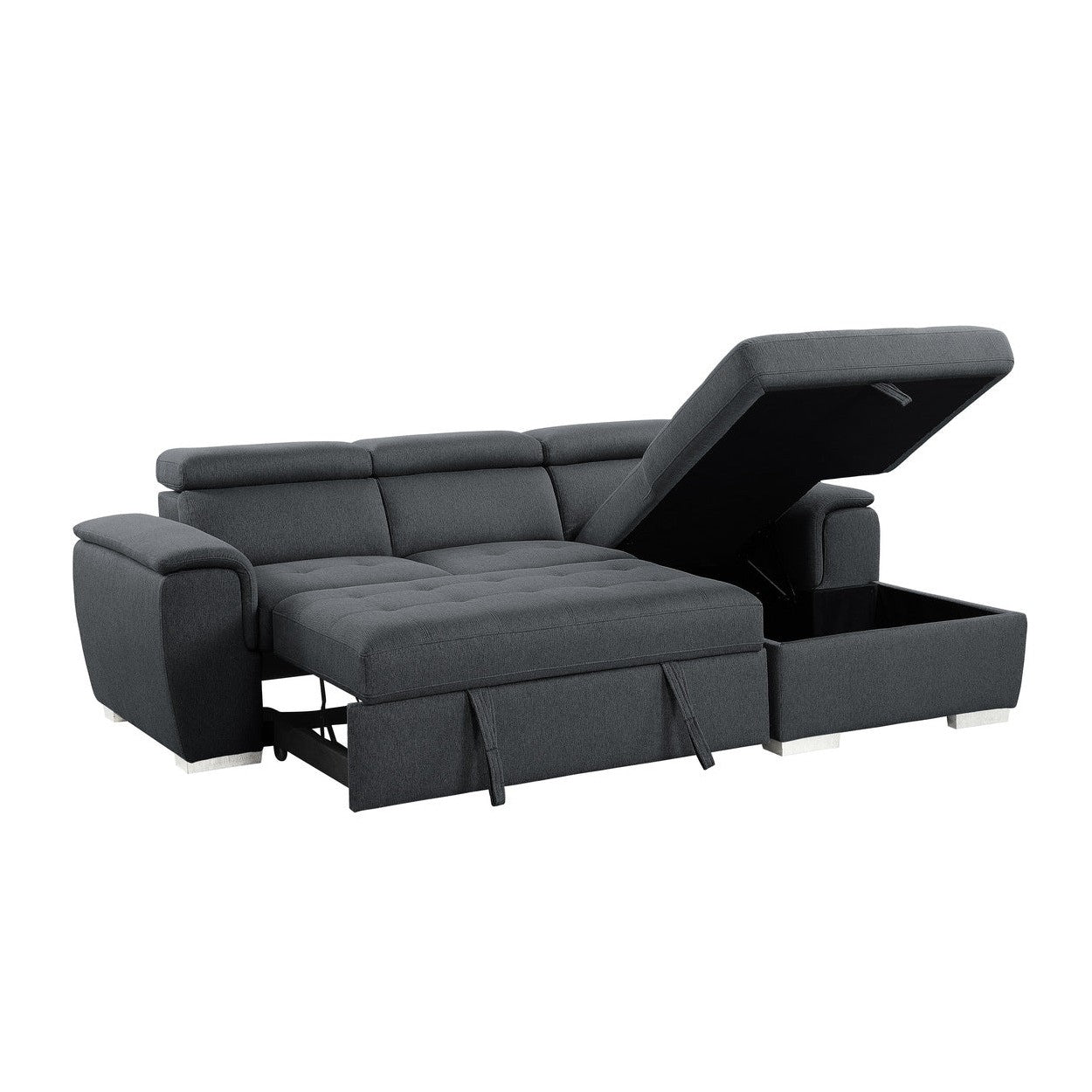 (2)2-Piece Sectional with Pull-out Bed and Adjustable Headrests 9355CC*22LRC