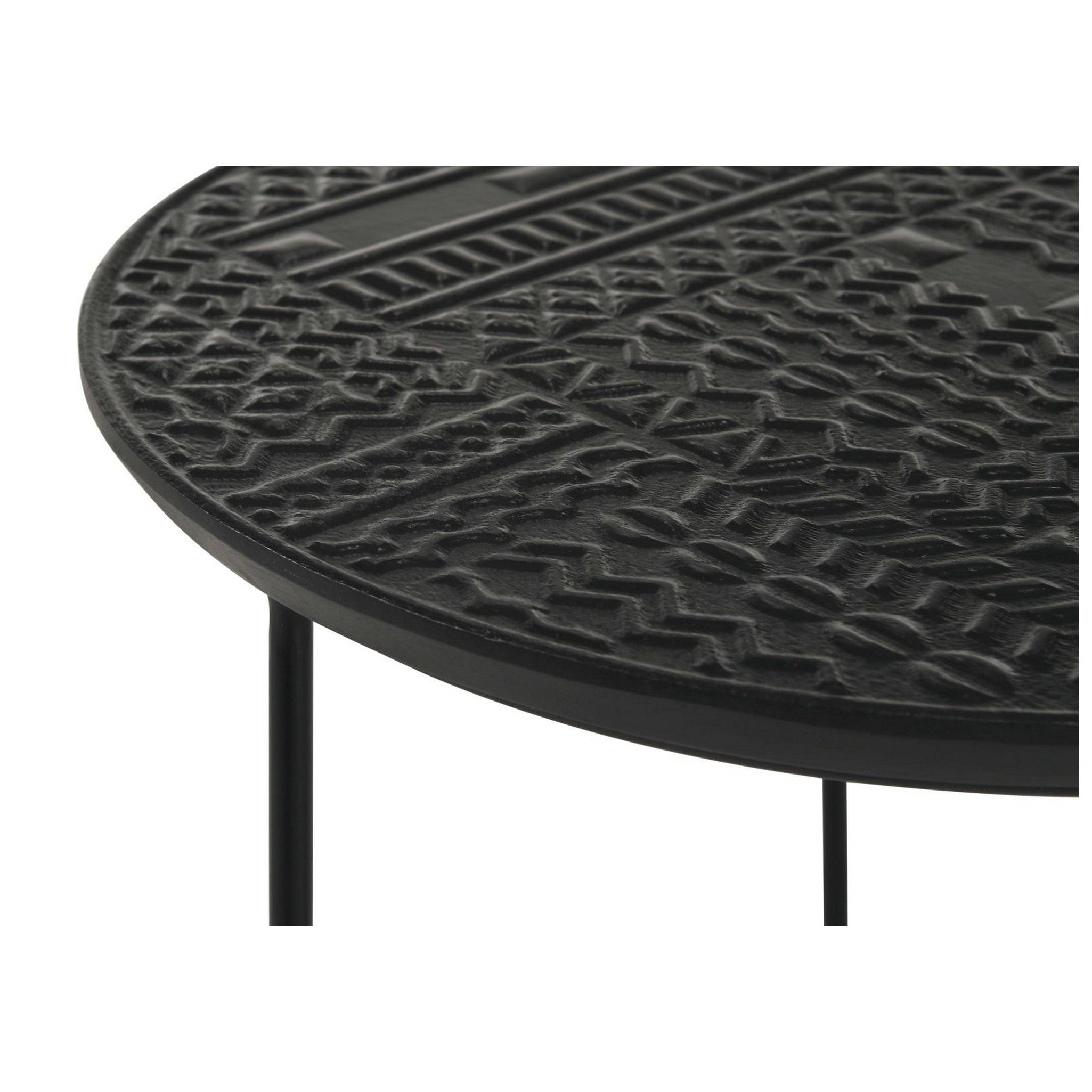 Loannis 2-piece Round Nesting Table Matte Black 935842