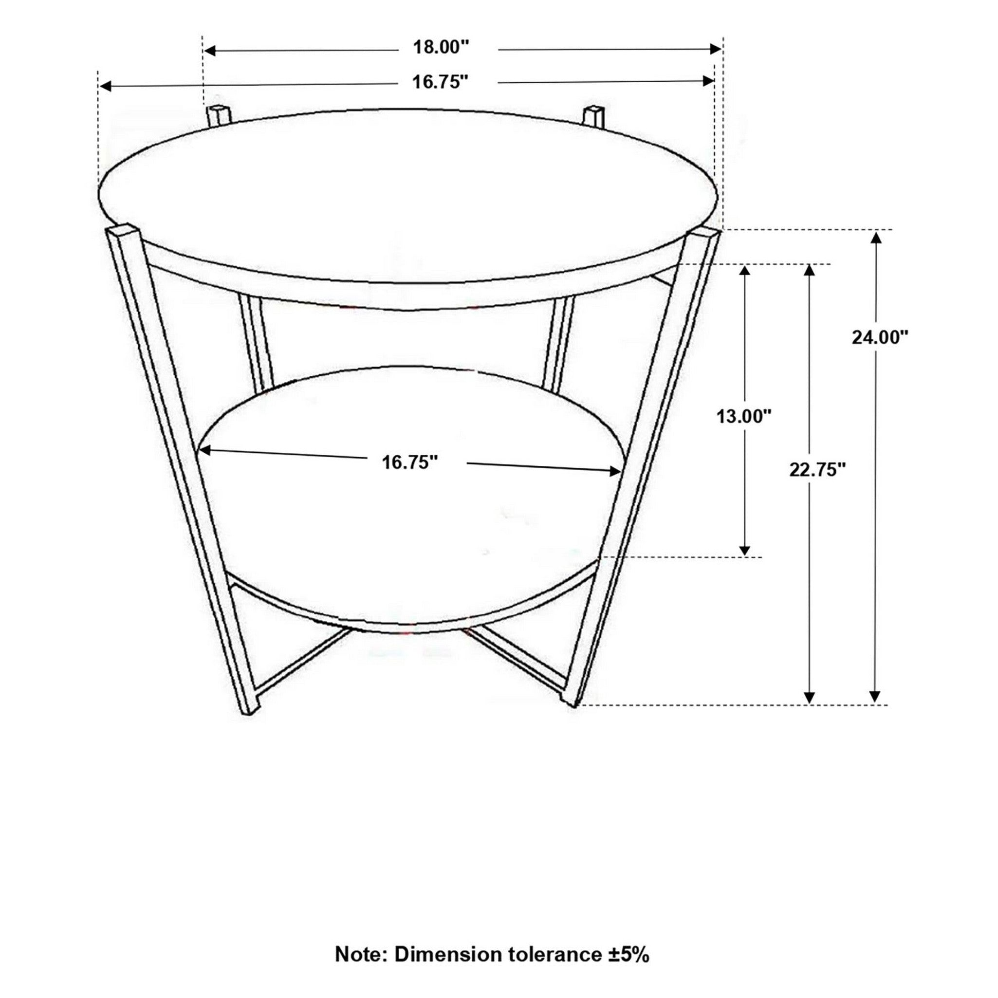 Axel Round Accent Table with Open Shelf Natural and Gunmetal 935993