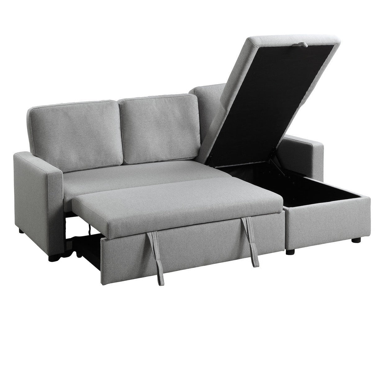 (2)2-Piece Reversible Sectional with Pull-out Bed and Hidden Storage 9359GRY*SC