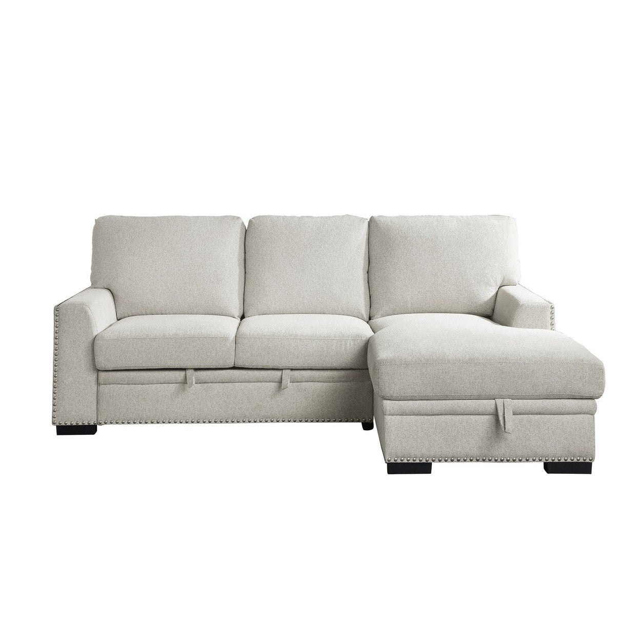 (2)2-Piece Sectional with Pull-out Bed and Right Chaise with Hidden Storage 9468BE*2RC2L