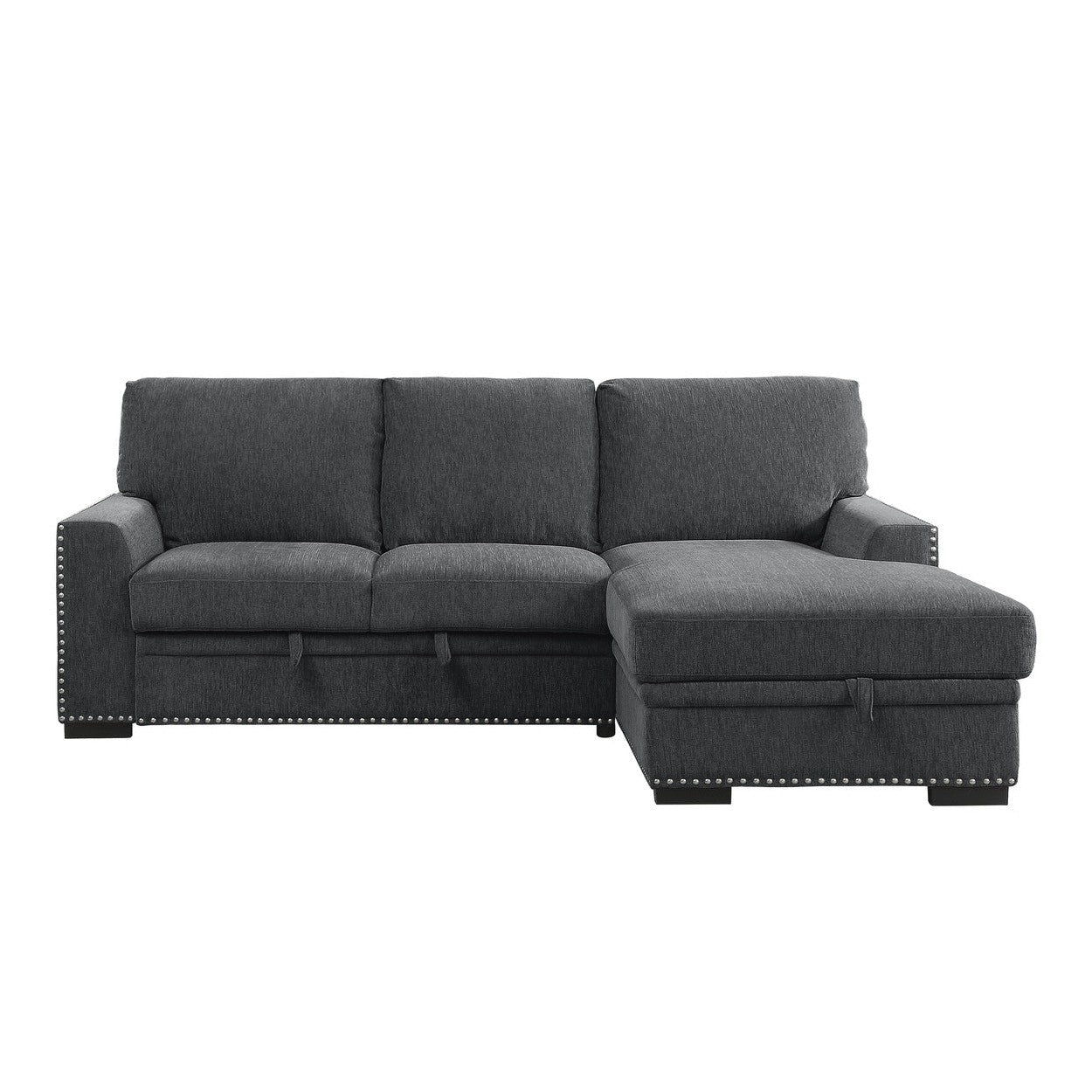 (2)2-Piece Sectional with Pull-out Bed and Right Chaise with Hidden Storage 9468CC*2RC2L