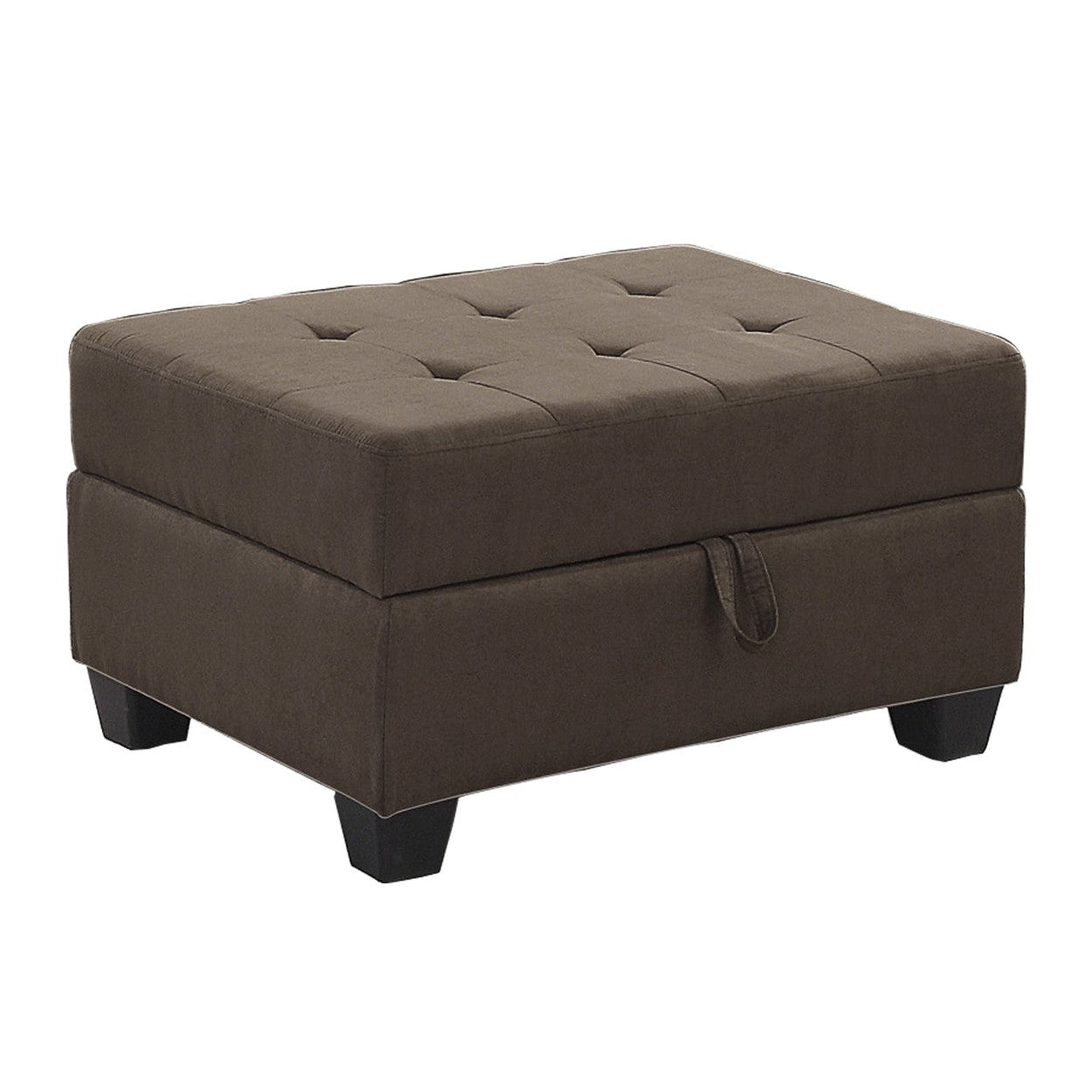 OTTOMAN W/ STORAGE, CHOCOLATE 100% POLYESTER 9507CHC-4