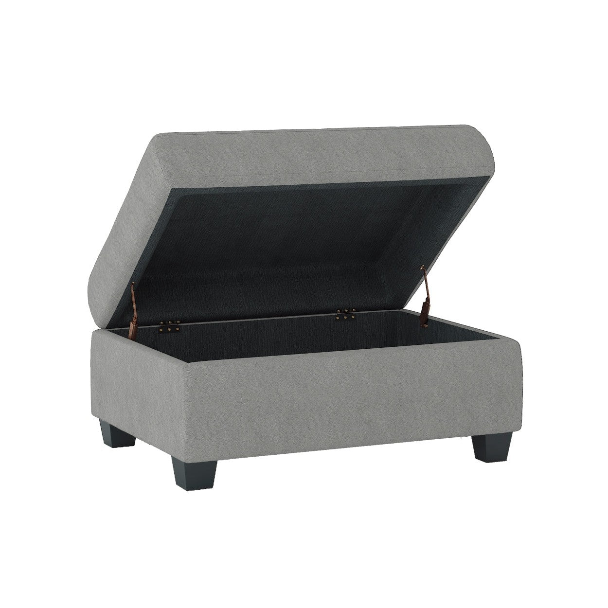 OTTOMAN W/ STORAGE, LIGHT GRAY 100% POLYESTER 9507GRY-4
