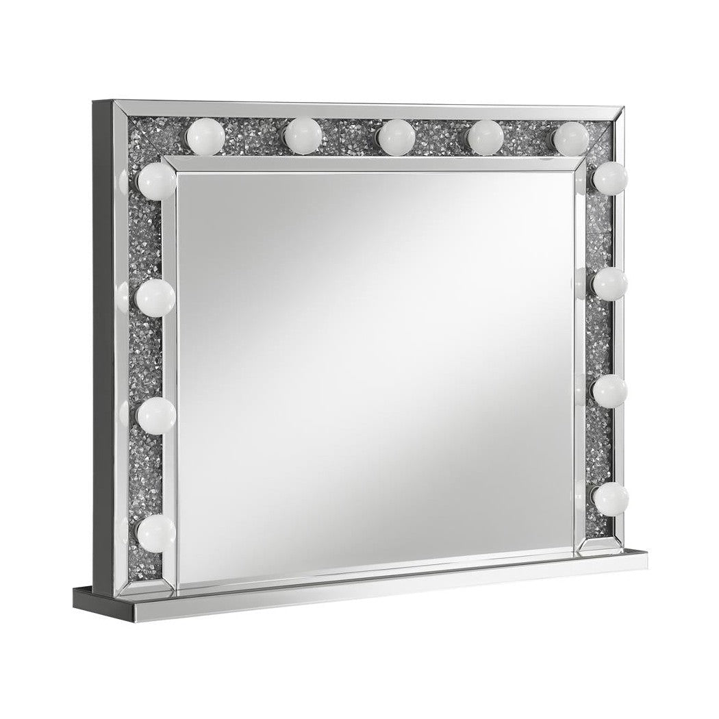 Wilmer Rectangular Table Mirror with Lighting Silver 969525
