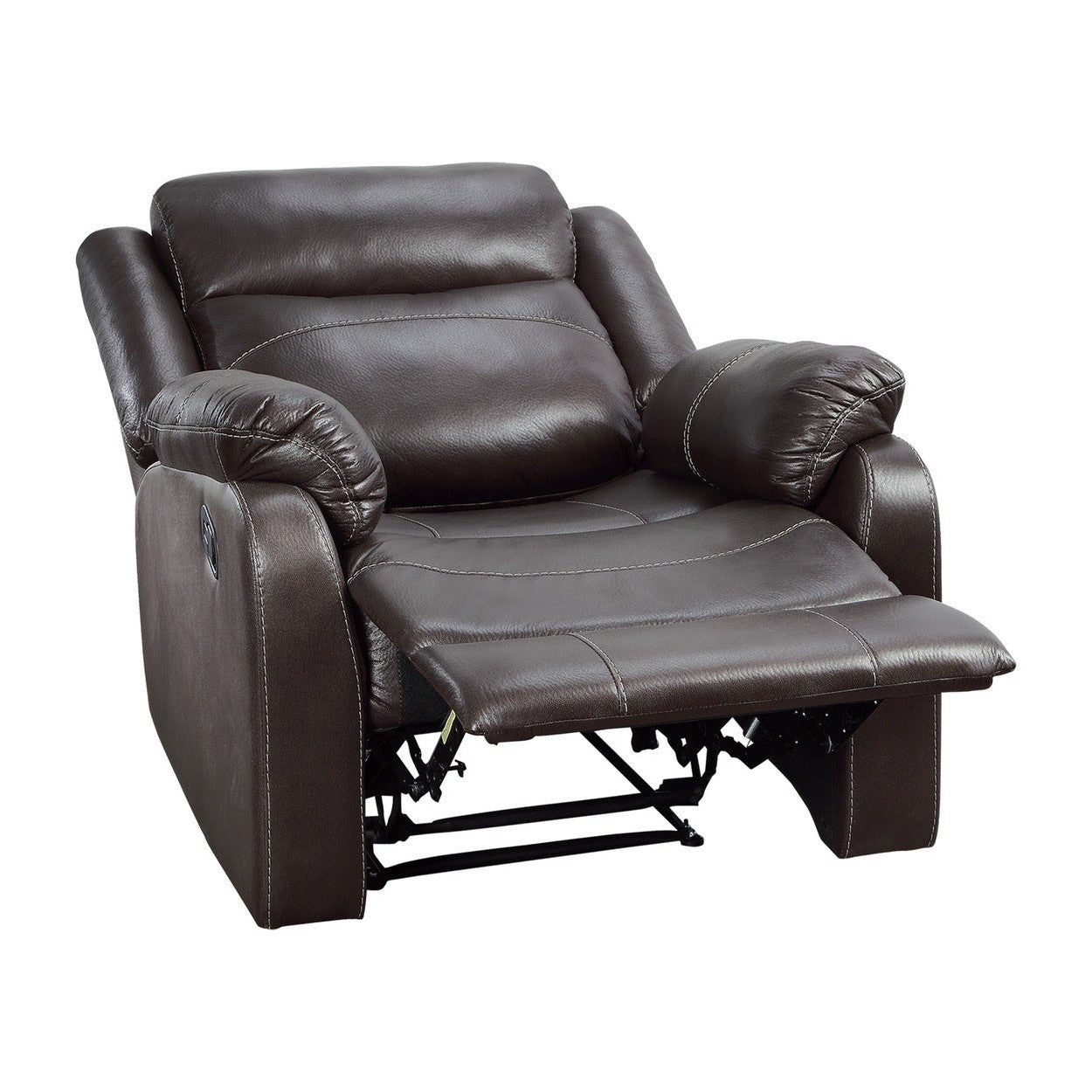 LAY FLAT RECLINING CHAIR, DARK BROWN POLISHED MICROFIBER 9990DB-1