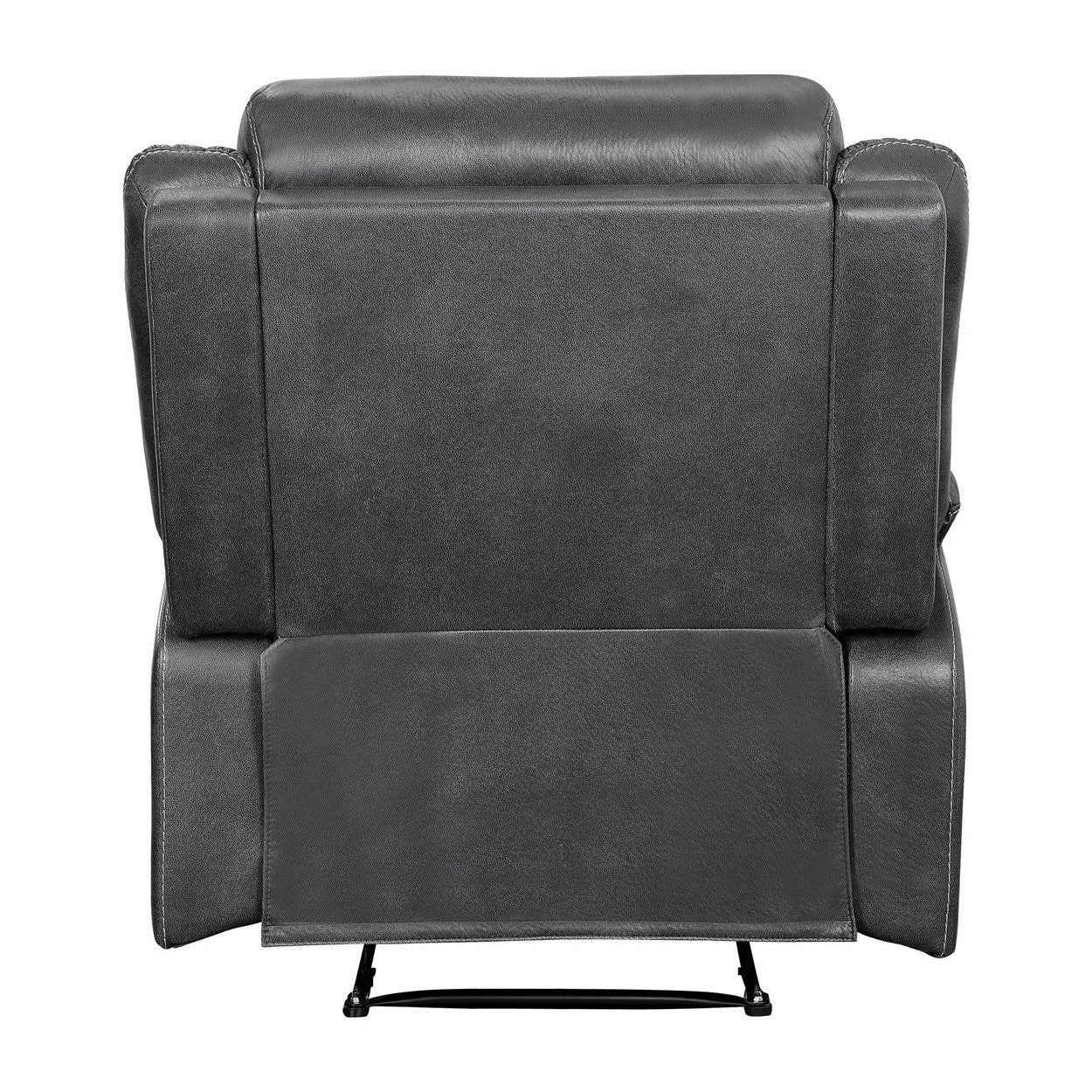 LAY FLAT RECLINING CHAIR, DARK GRAY POLISHED MICROFIBER 9990GY-1