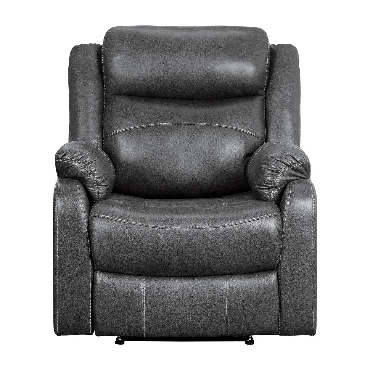 LAY FLAT RECLINING CHAIR, DARK GRAY POLISHED MICROFIBER 9990GY-1