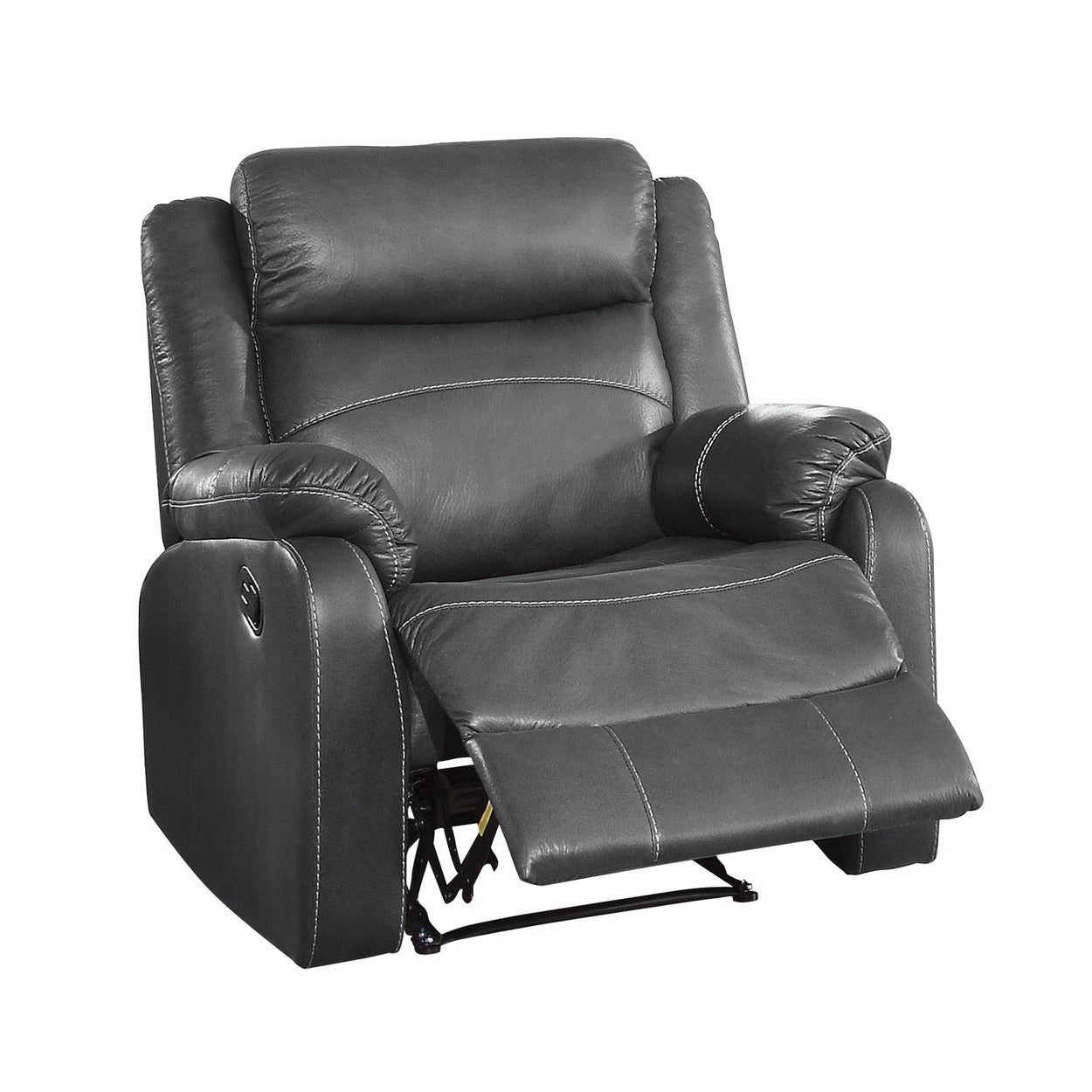 LAY FLAT RECLINING CHAIR, DARK GRAY POLISHED MICROFIBER 9990GY-1
