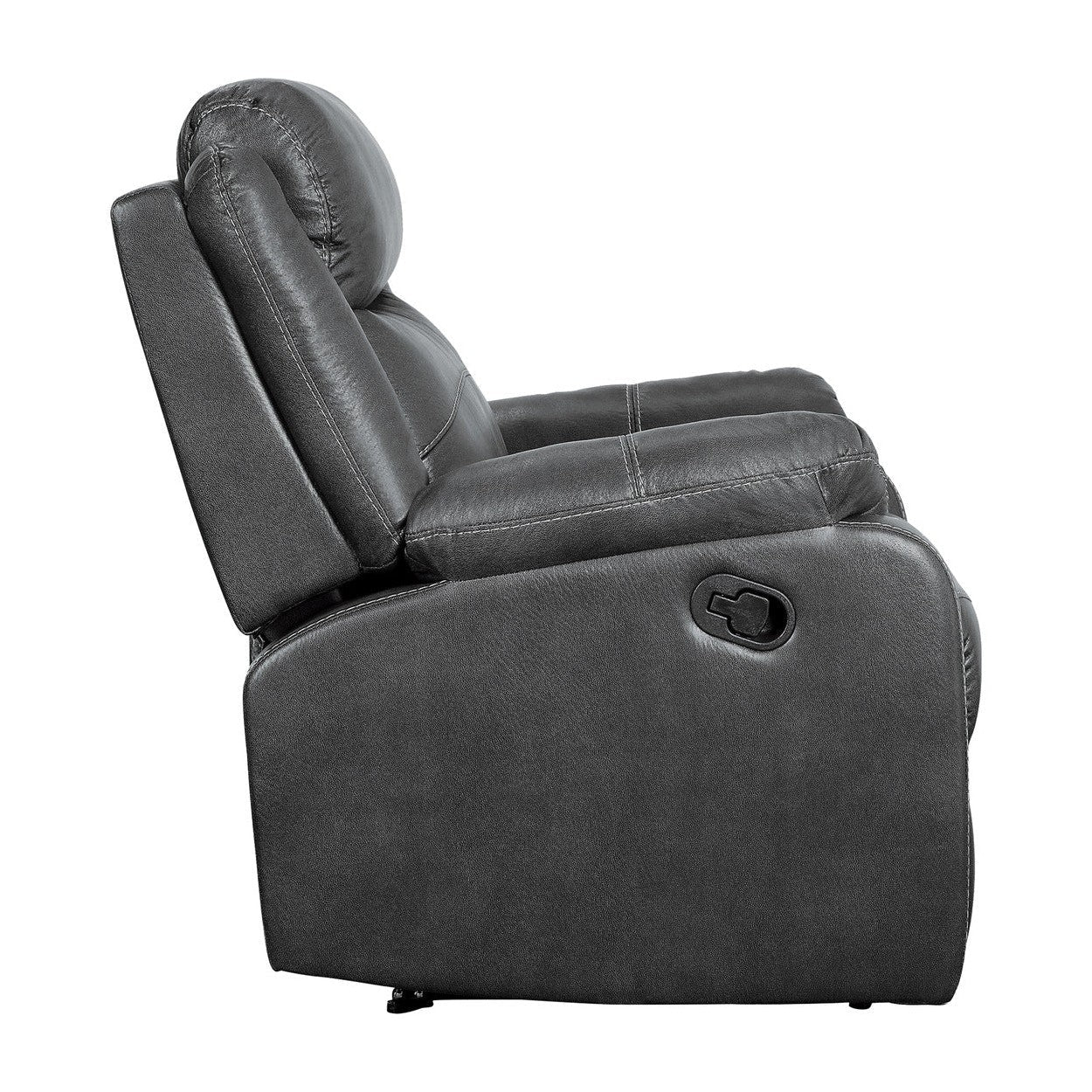 LAY FLAT RECLINING CHAIR, DARK GRAY POLISHED MICROFIBER 9990GY-1