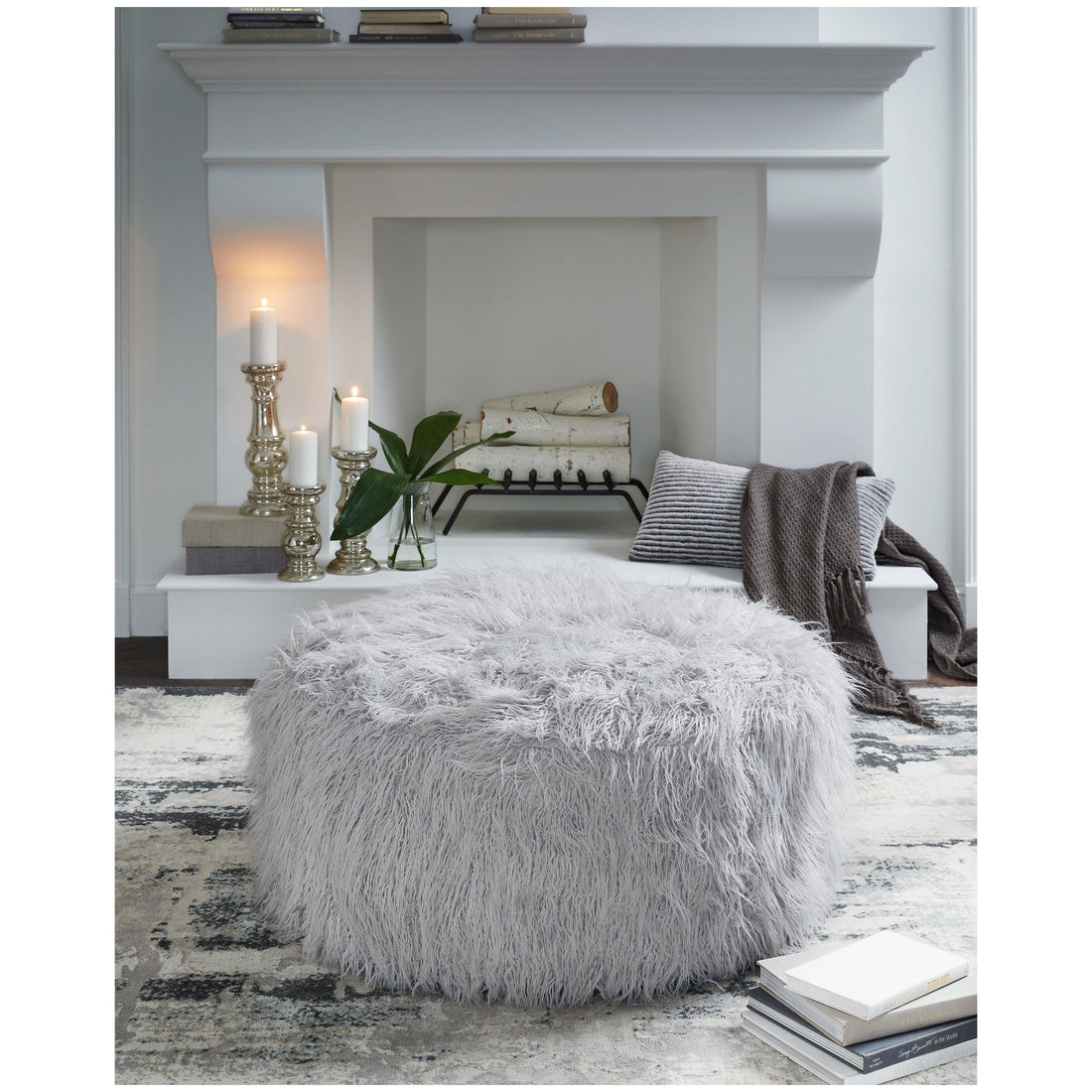 Galice Oversized Accent Ottoman Ash-A3000333