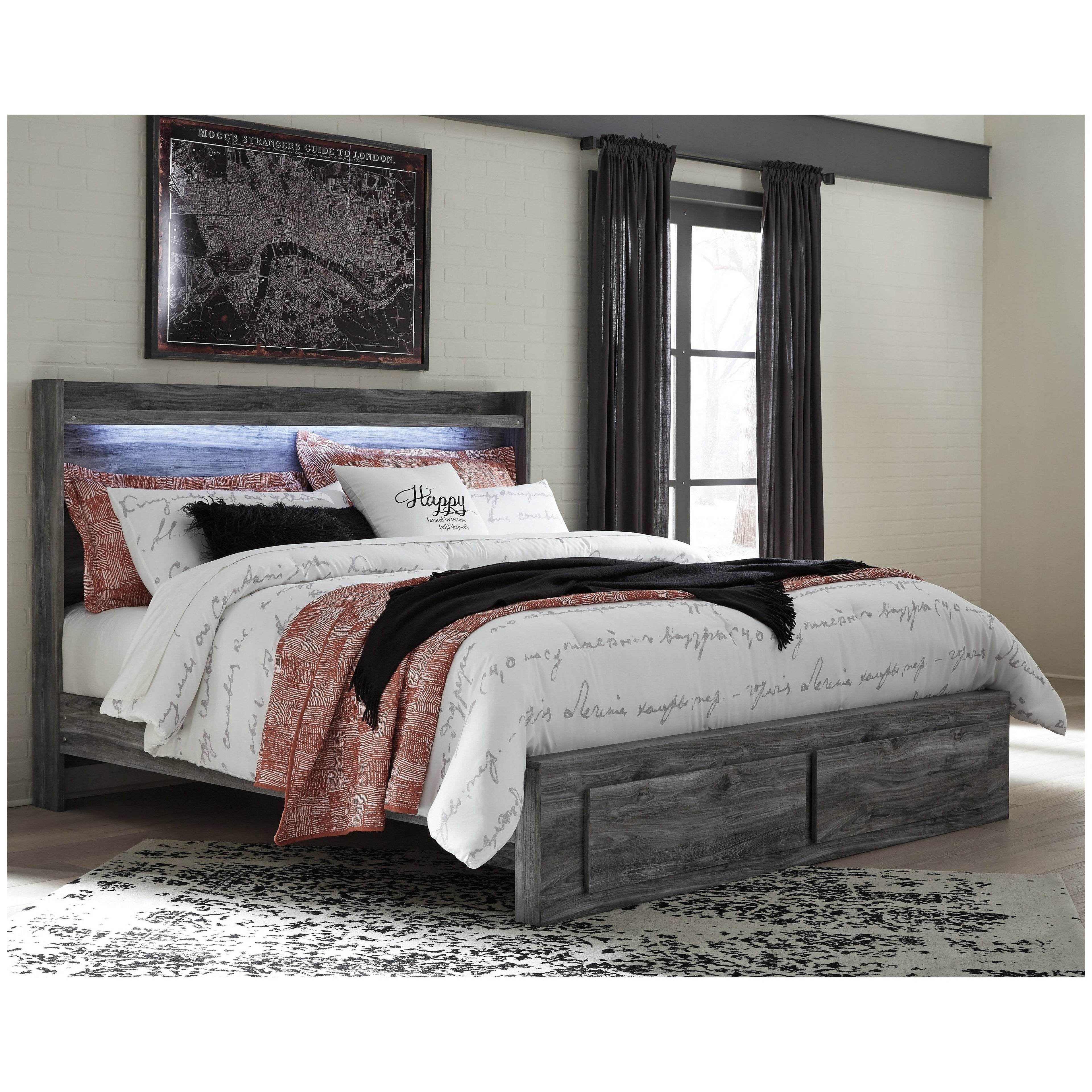 Baystorm Panel Bed with 2 Storage Drawers
