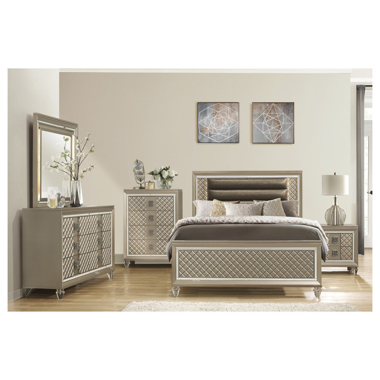 (3) FULL PLFM BED, LED HB B1515F-1*