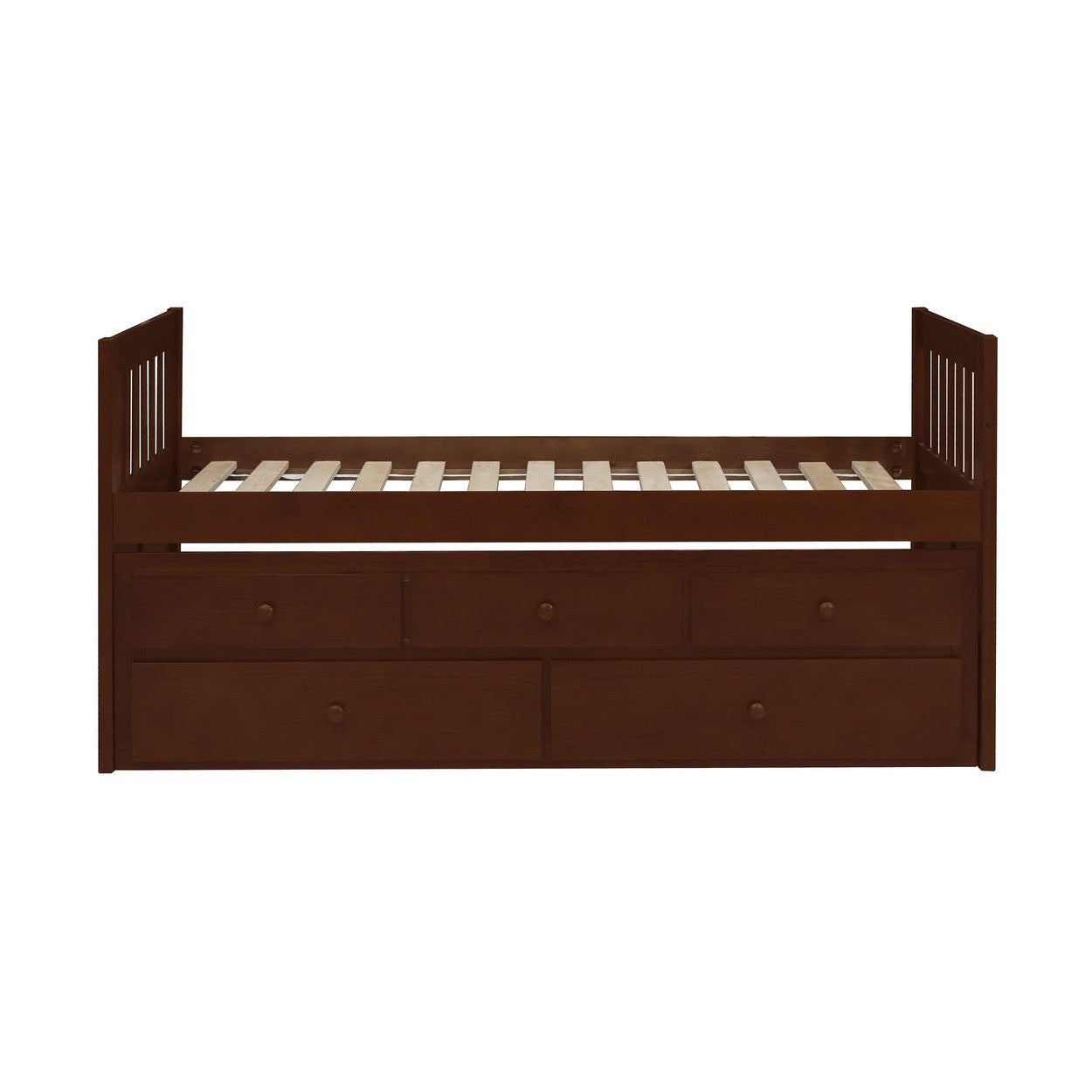(2) TWIN/TWIN TRUNDLE BED WITH TWO STORAGE DRAWERS, DRK CHRY B2013PRDC-1*