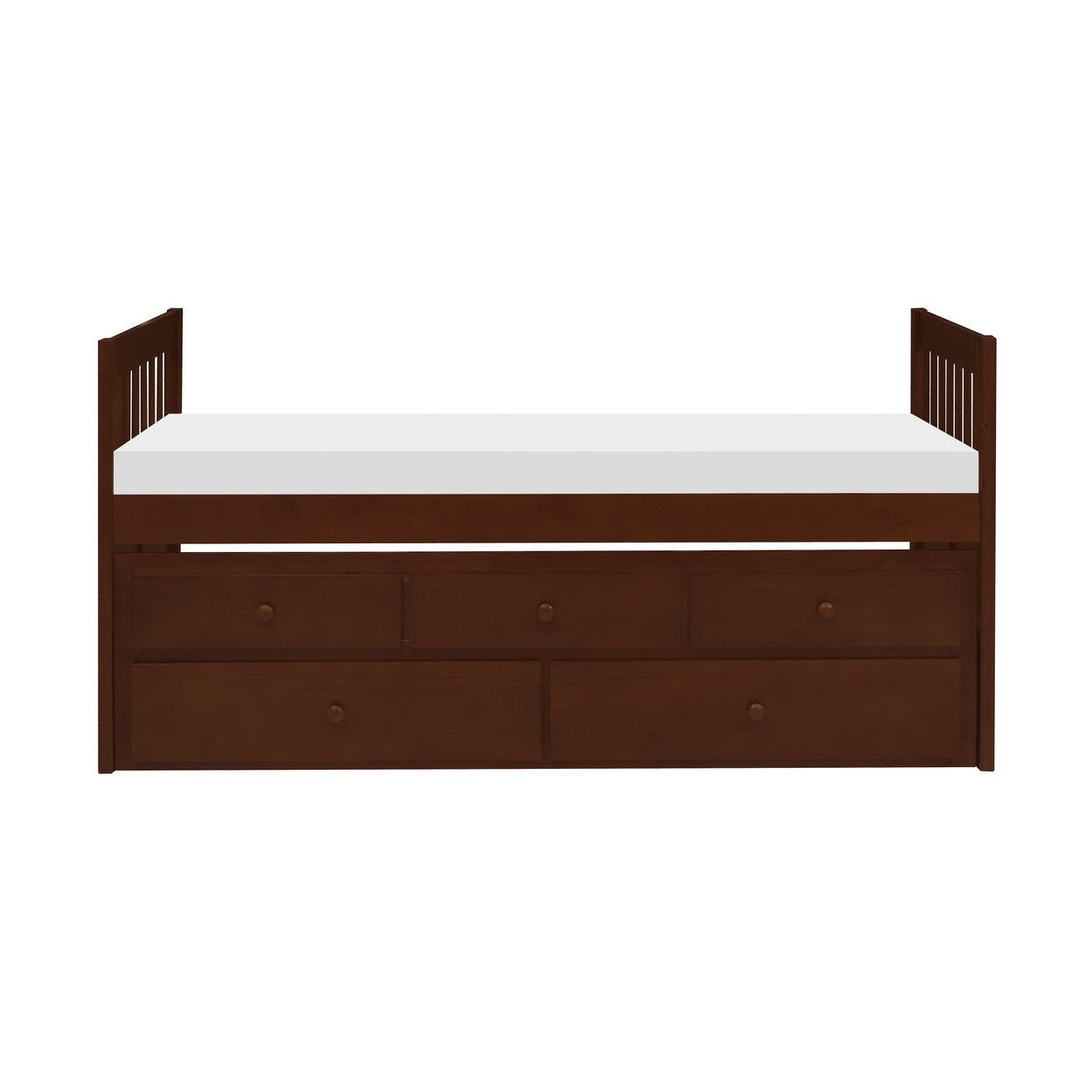 (2) TWIN/TWIN TRUNDLE BED WITH TWO STORAGE DRAWERS, DRK CHRY B2013PRDC-1*