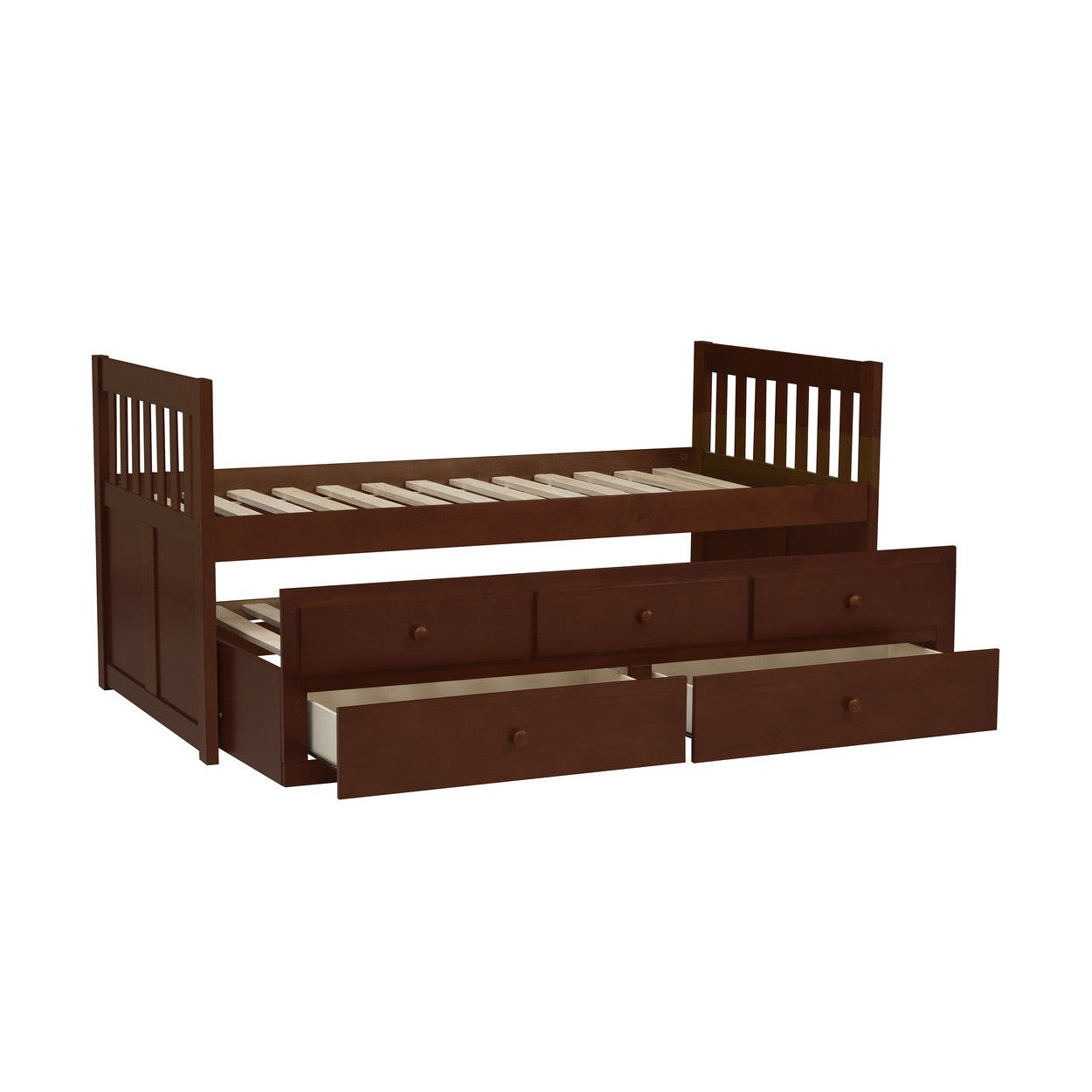 (2) TWIN/TWIN TRUNDLE BED WITH TWO STORAGE DRAWERS, DRK CHRY B2013PRDC-1*