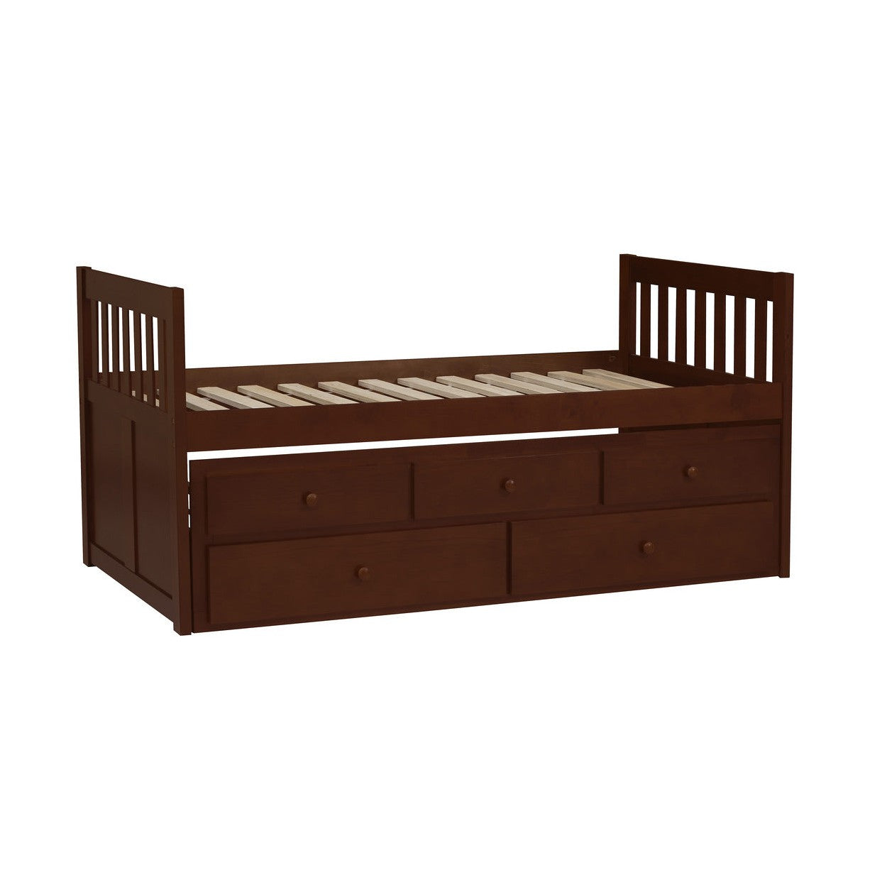 (2) TWIN/TWIN TRUNDLE BED WITH TWO STORAGE DRAWERS, DRK CHRY B2013PRDC-1*