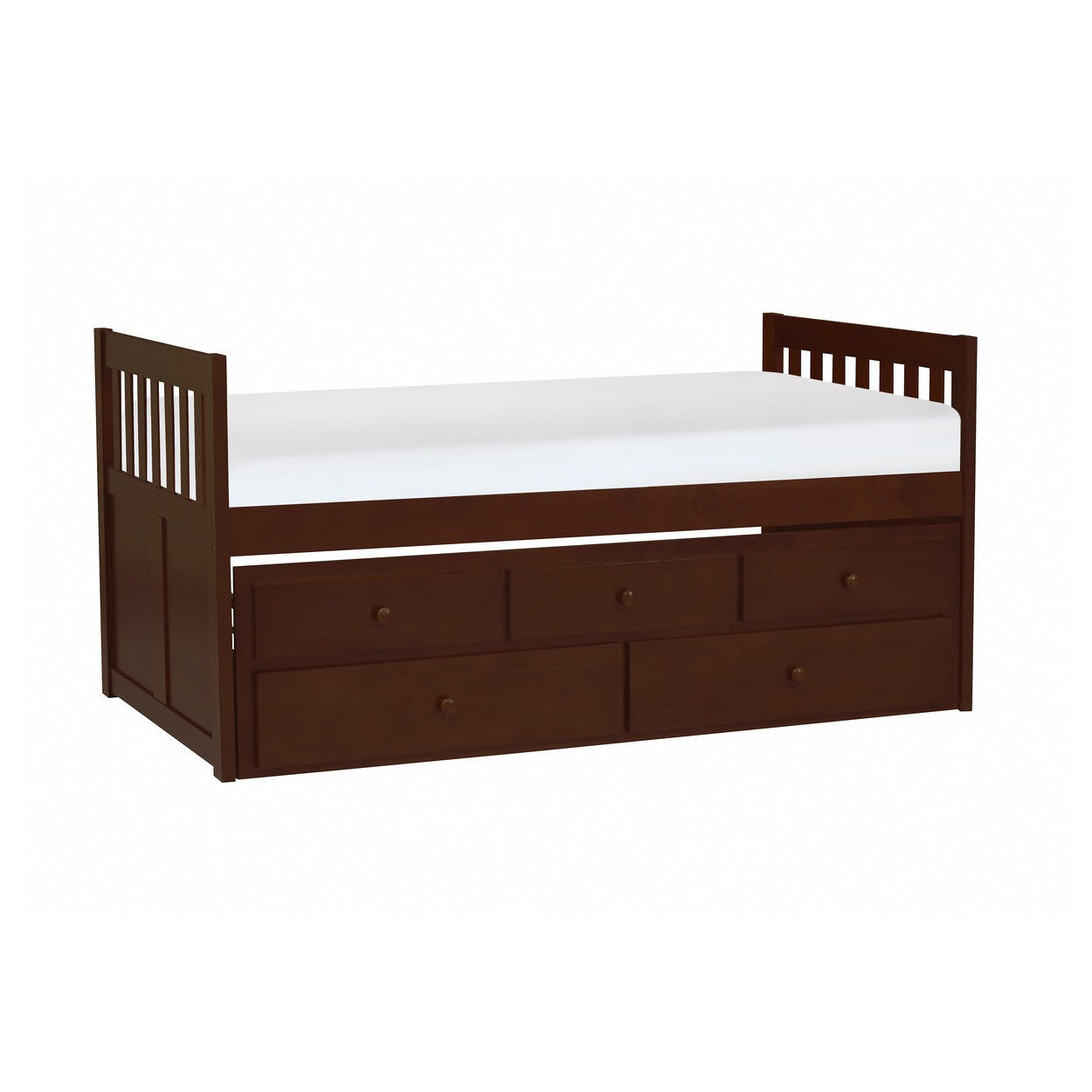 (2) TWIN/TWIN TRUNDLE BED WITH TWO STORAGE DRAWERS, DRK CHRY B2013PRDC-1*