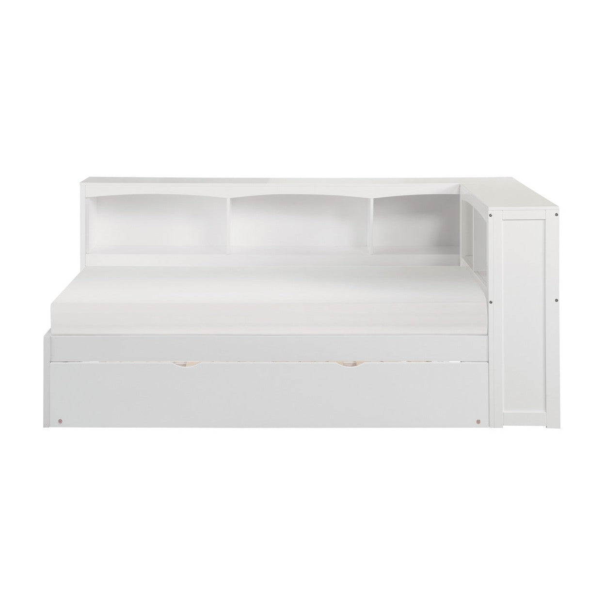 (4) Twin Bookcase Corner Bed with Twin Trundle B2053BCW-1BCR*