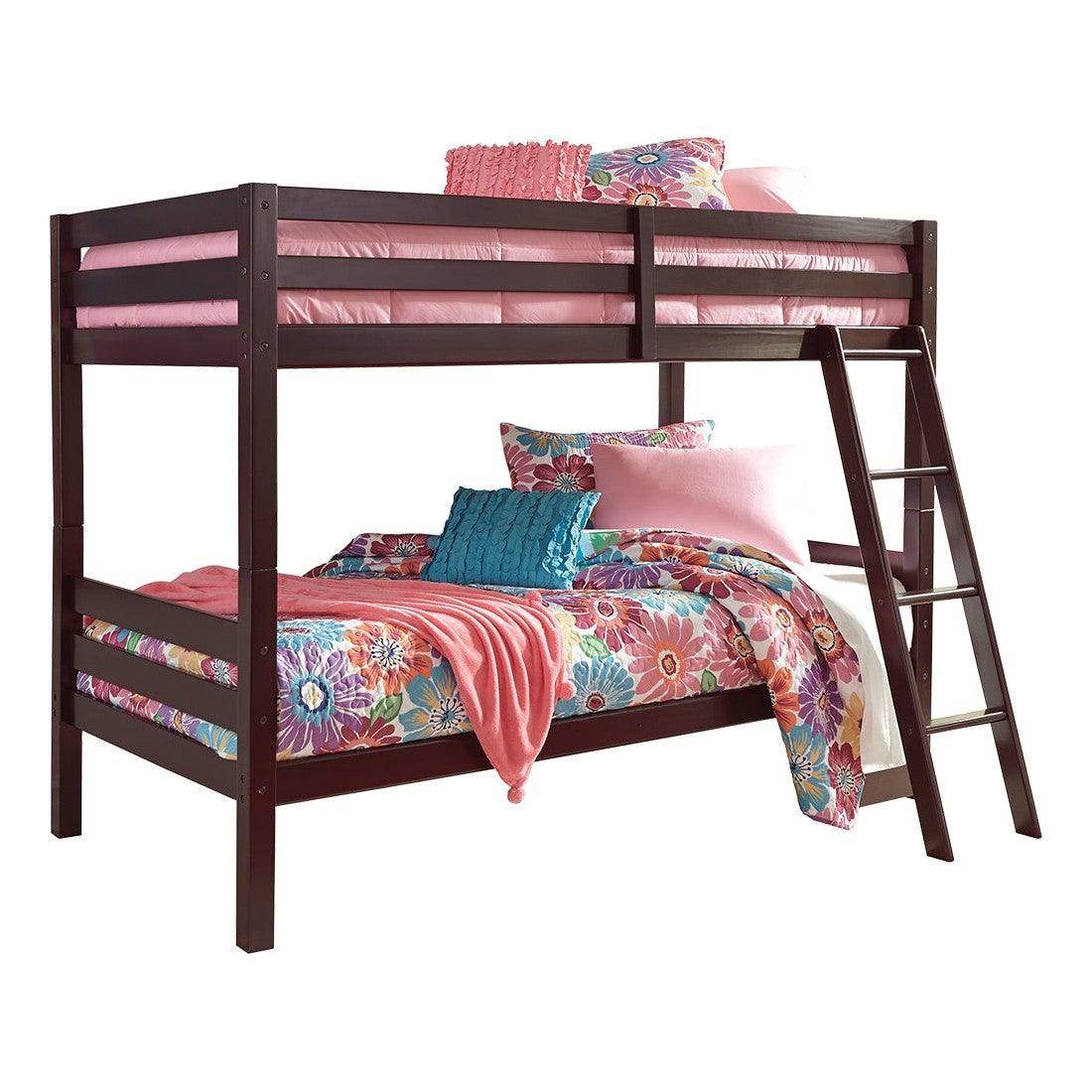 Halanton Twin over Twin Bunk Bed with Ladder Ash-B328-59