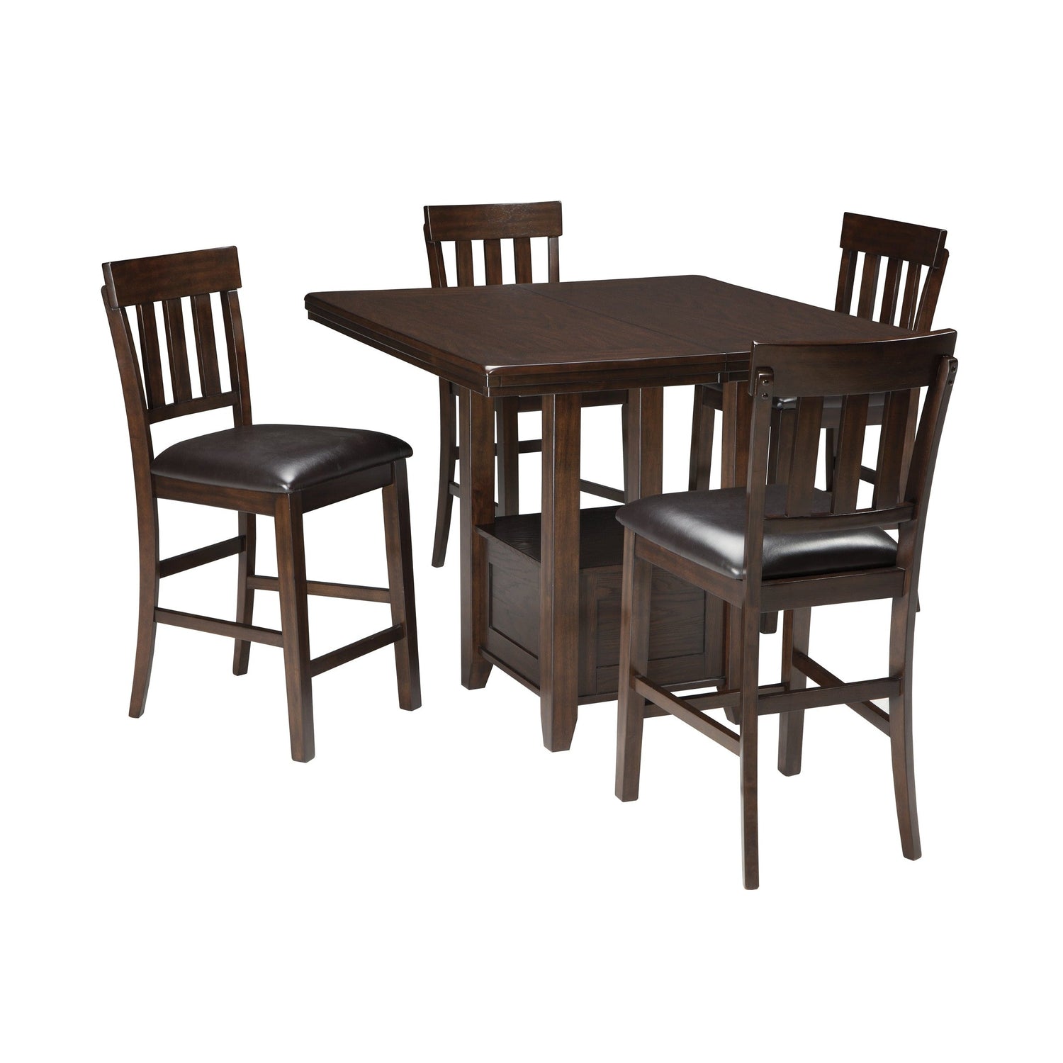 Haddigan Counter Height Dining Table with 4 Barstools Ash-D596D5