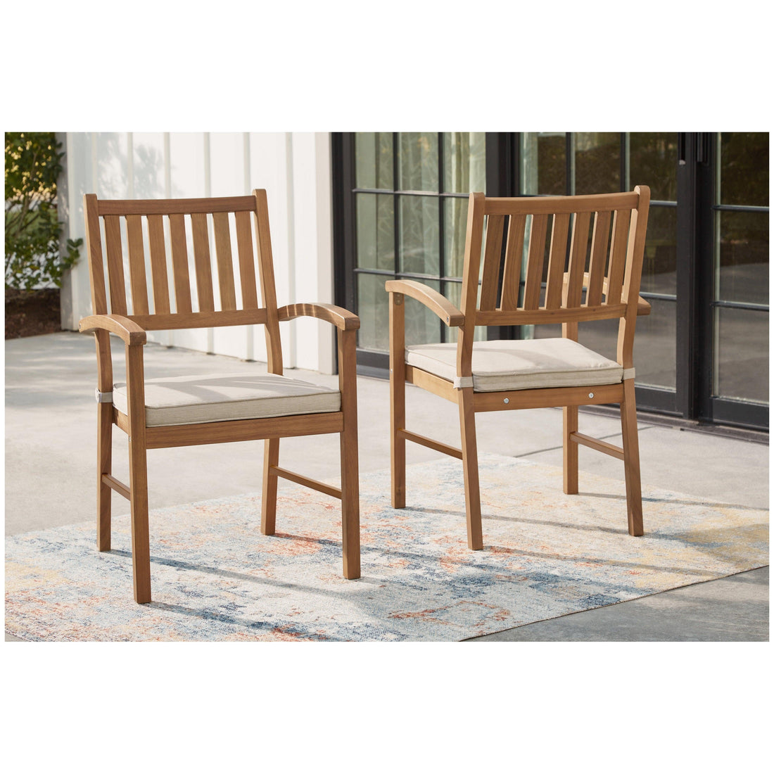 Janiyah Outdoor Dining Arm Chair (Set of 2) Ash-P407-601A