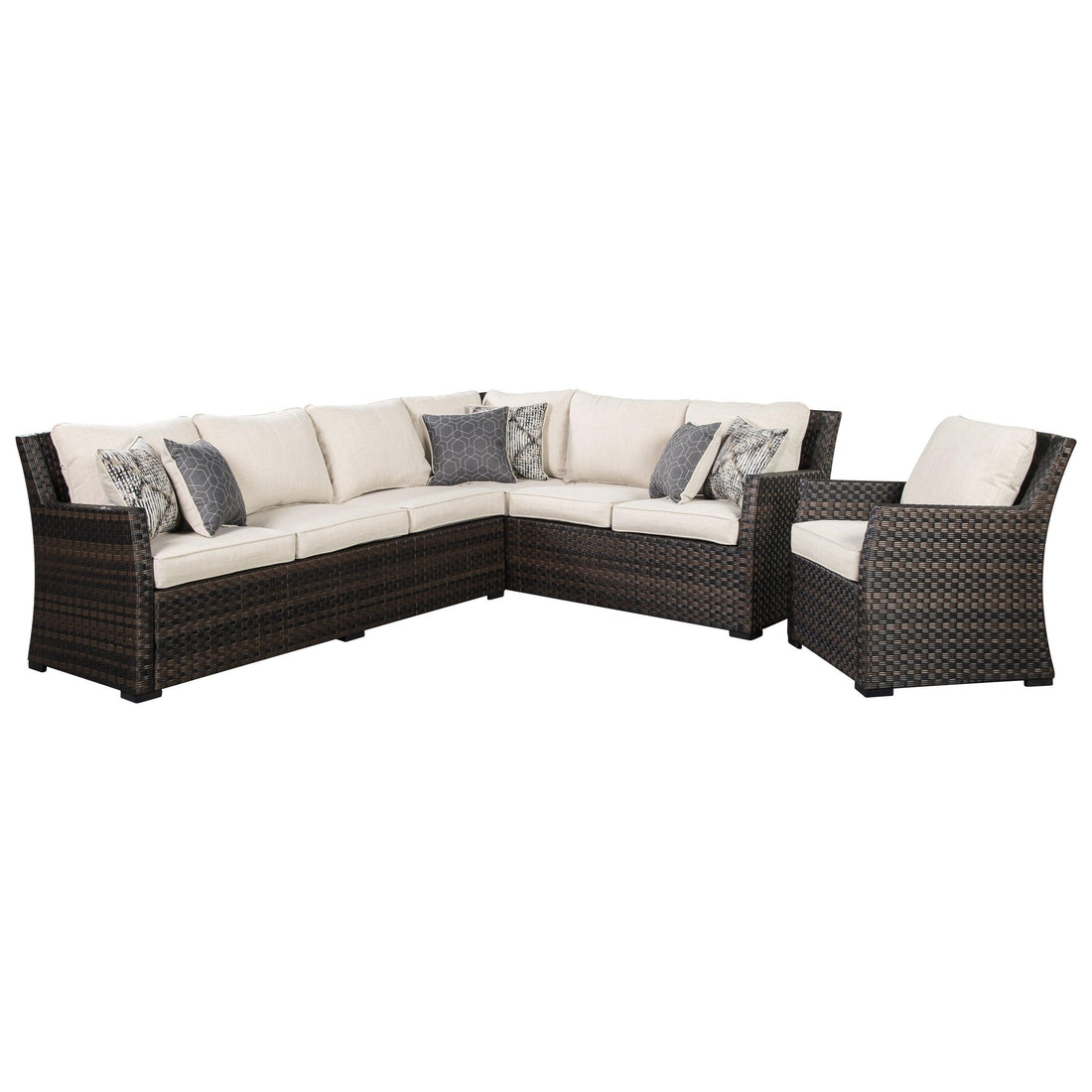 Easy Isle 3-Piece Sofa Sectional/Chair with Cushion Ash-P455-822