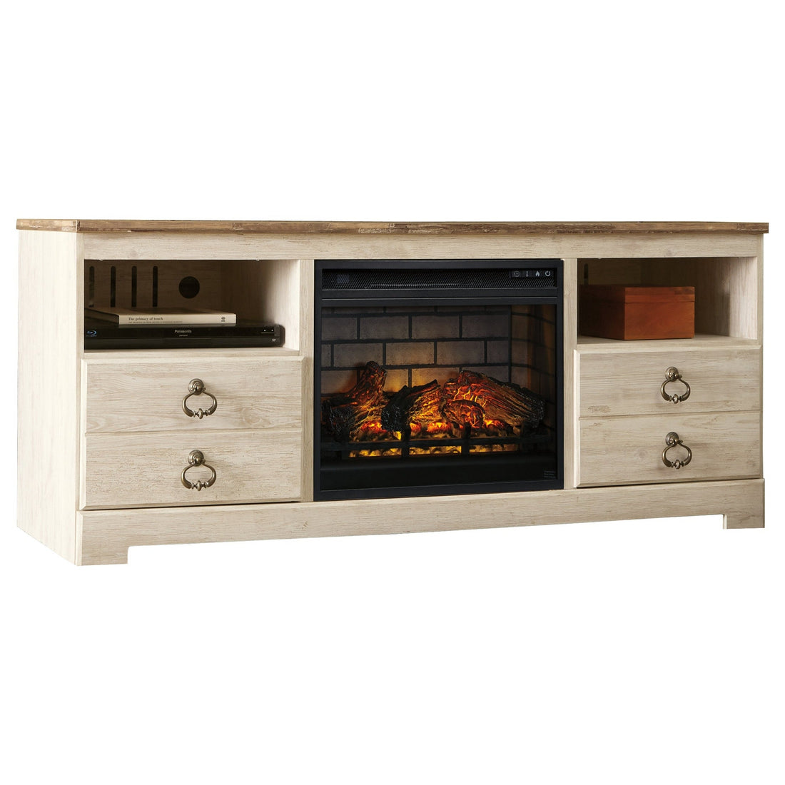 Willowton 64&quot; TV Stand with Electric Fireplace Ash-W267W8