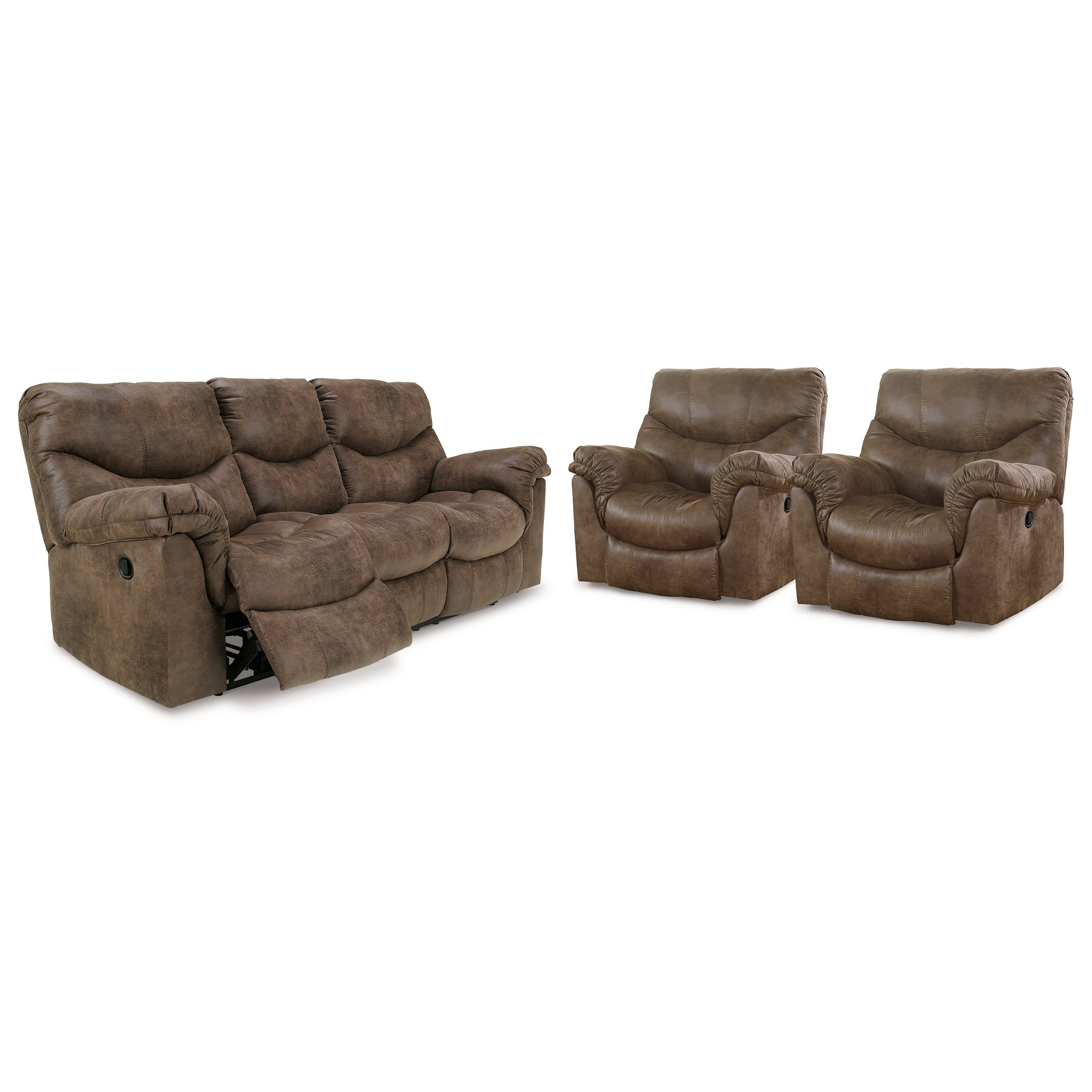 Alzena Power Reclining Sofa with 2 Recliners - Ash-71400U4 - Underkut
