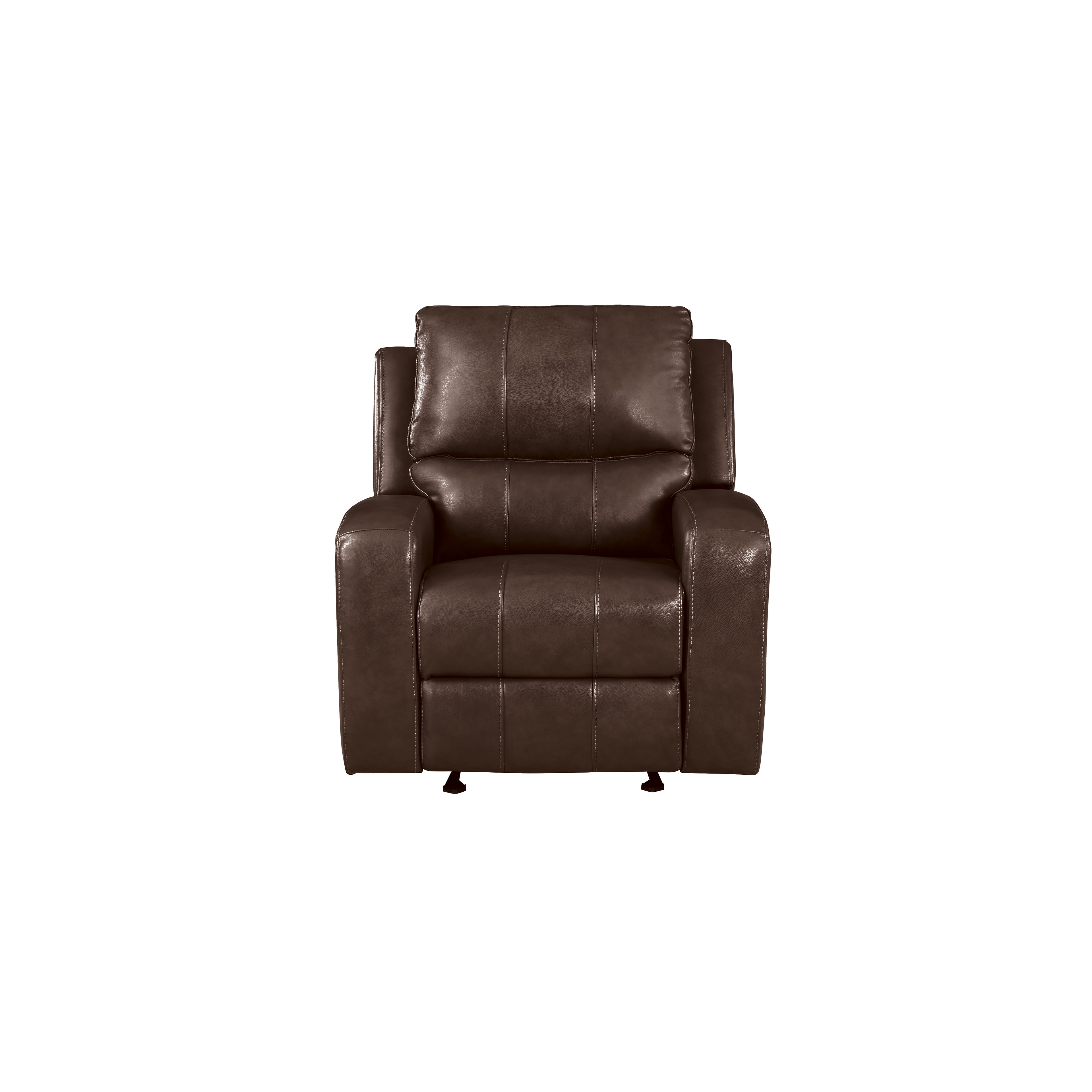 Nuevo sillón reclinable deslizante de cuero Linton clásico con frenos eléctricos