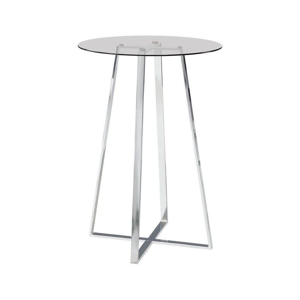 Zanella Glass Top Bar Table Chrome 100026