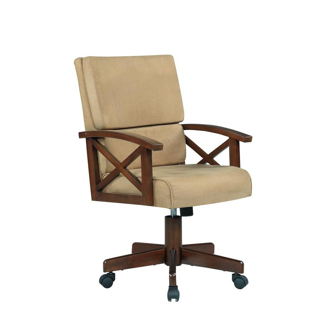 Marietta Upholstered Game Chair Tobacco and Tan 100172