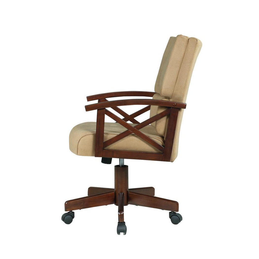 Marietta Upholstered Game Chair Tobacco and Tan 100172