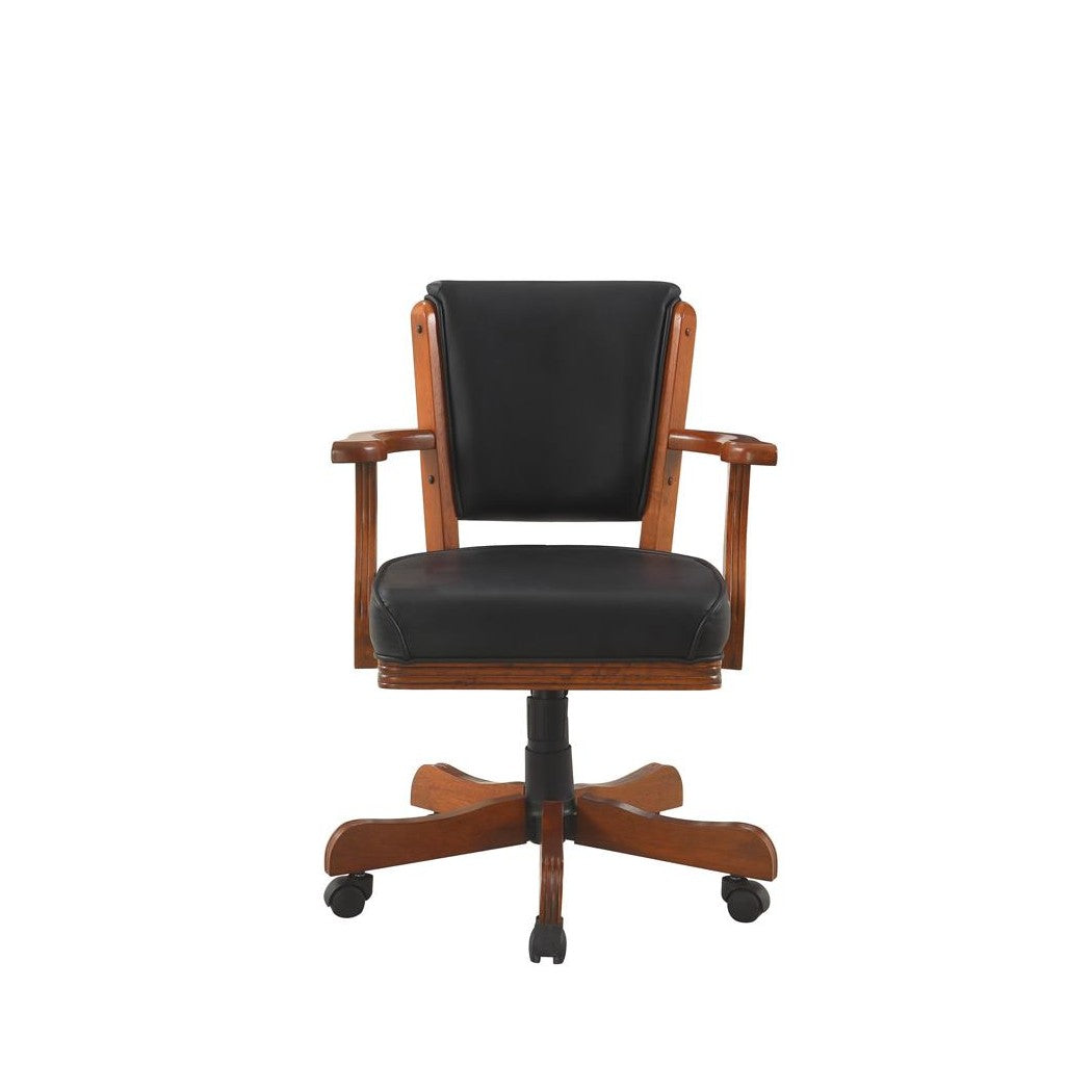 Mitchell Upholstered Game Chair Chestnut and Black 100202