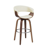 Zion Upholstered Swivel Bar Stool Walnut and Ecru 100206