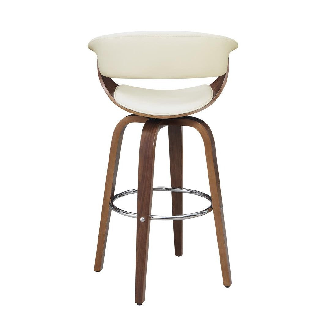 Zion Upholstered Swivel Bar Stool Walnut and Ecru 100206