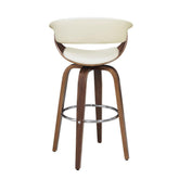 Zion Upholstered Swivel Bar Stool Walnut and Ecru 100206