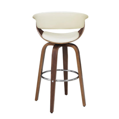 Zion Upholstered Swivel Bar Stool Walnut and Ecru 100206