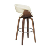 Zion Upholstered Swivel Bar Stool Walnut and Ecru 100206