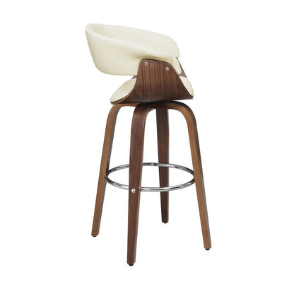 Zion Upholstered Swivel Bar Stool Walnut and Ecru 100206