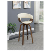 Zion Upholstered Swivel Bar Stool Walnut and Ecru 100206