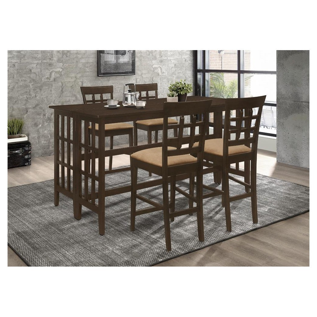 Clanton Upholstered Counter Height Stools Cappuccino and Tan (Set of 2) 100209