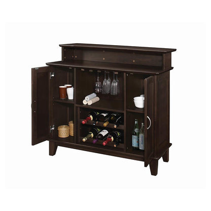 Coaster Caraway 2-Door Bar Unit With Adjustable Shelves Cappuccino